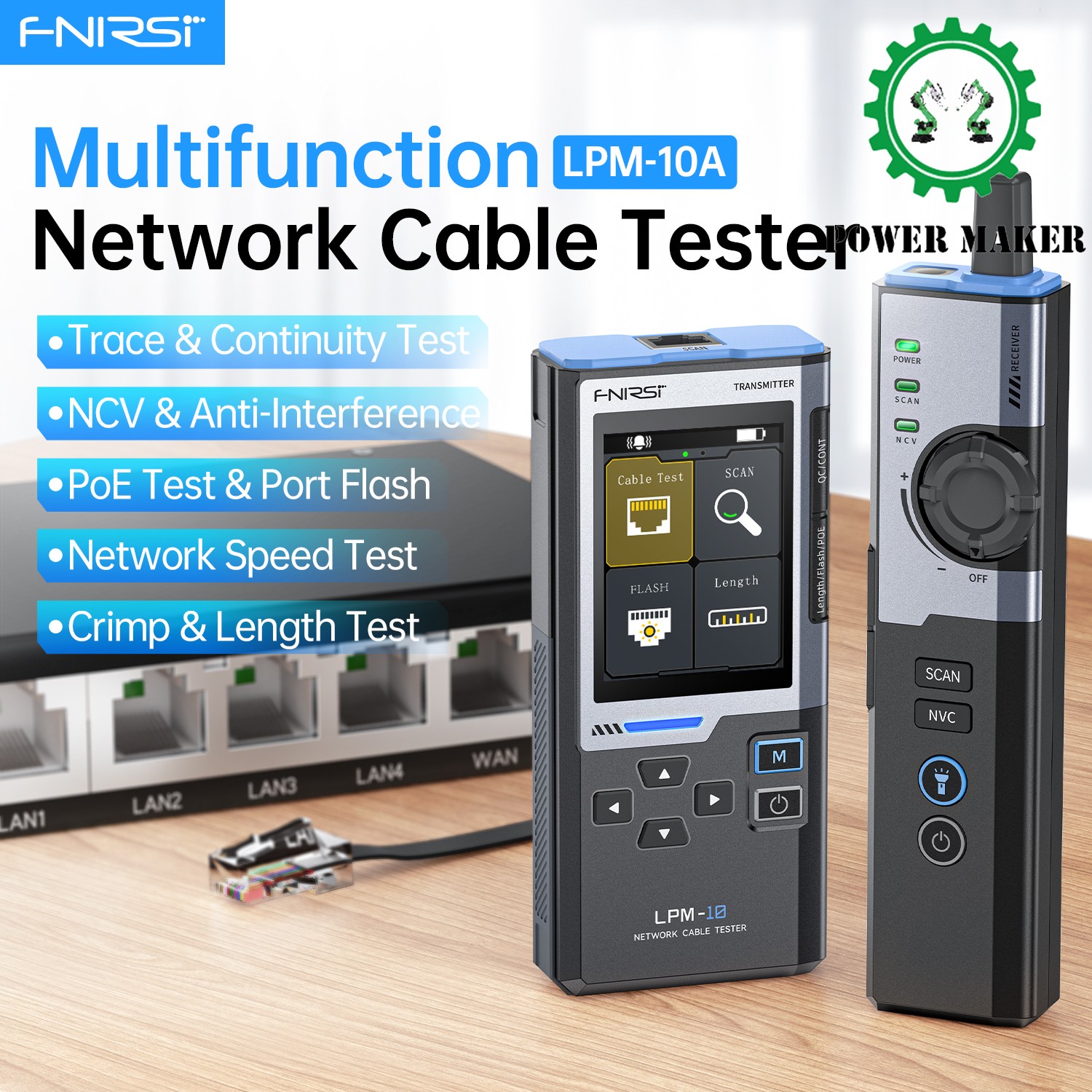 Intelligent Cable Finder Line Tester LAN Cable Tester Port Flash  Repair Tool