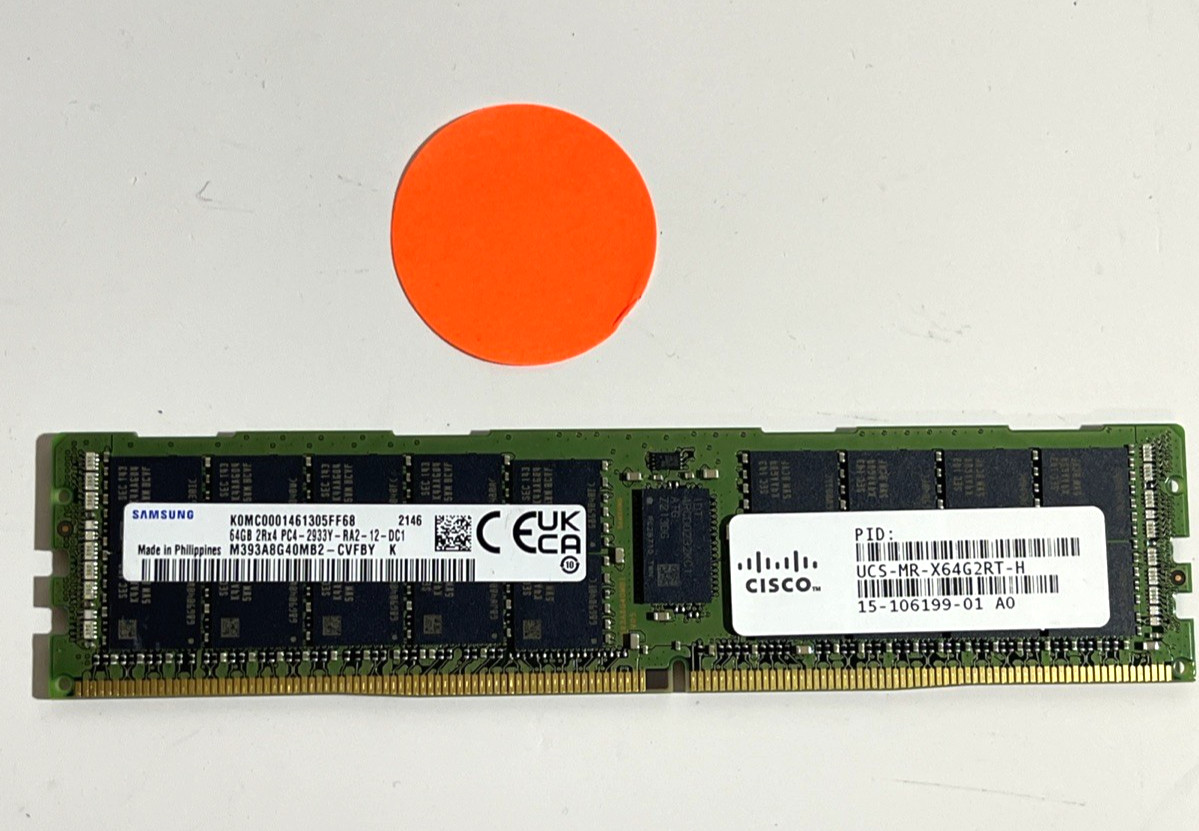 Samsung 64GB PC4-2933Y 2Rx4 ECC Server Memory M393A8G40MB2-CVFBY-FOR PARTS