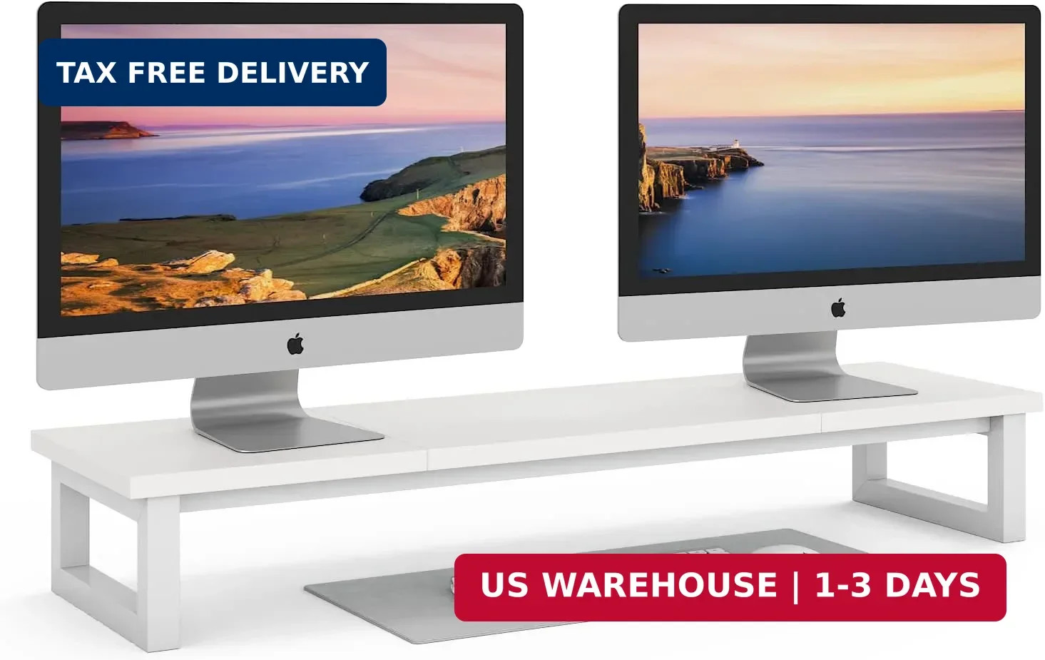 YAOHUOO Dual Monitor Stand Riser, 39Inch Large Monitor Stands for 2 Monitors, Co