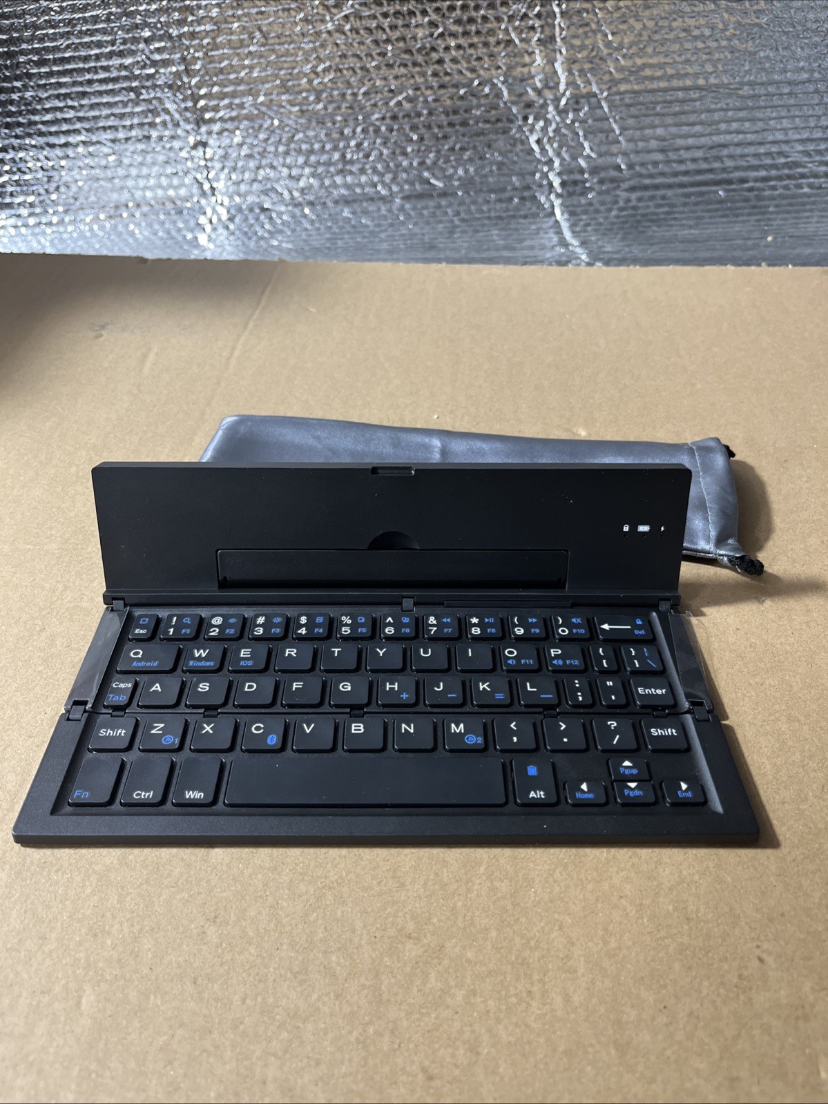 Geyes Folding Bluetooth Keyboard Aluminum Alloy Housing Black For Devices
