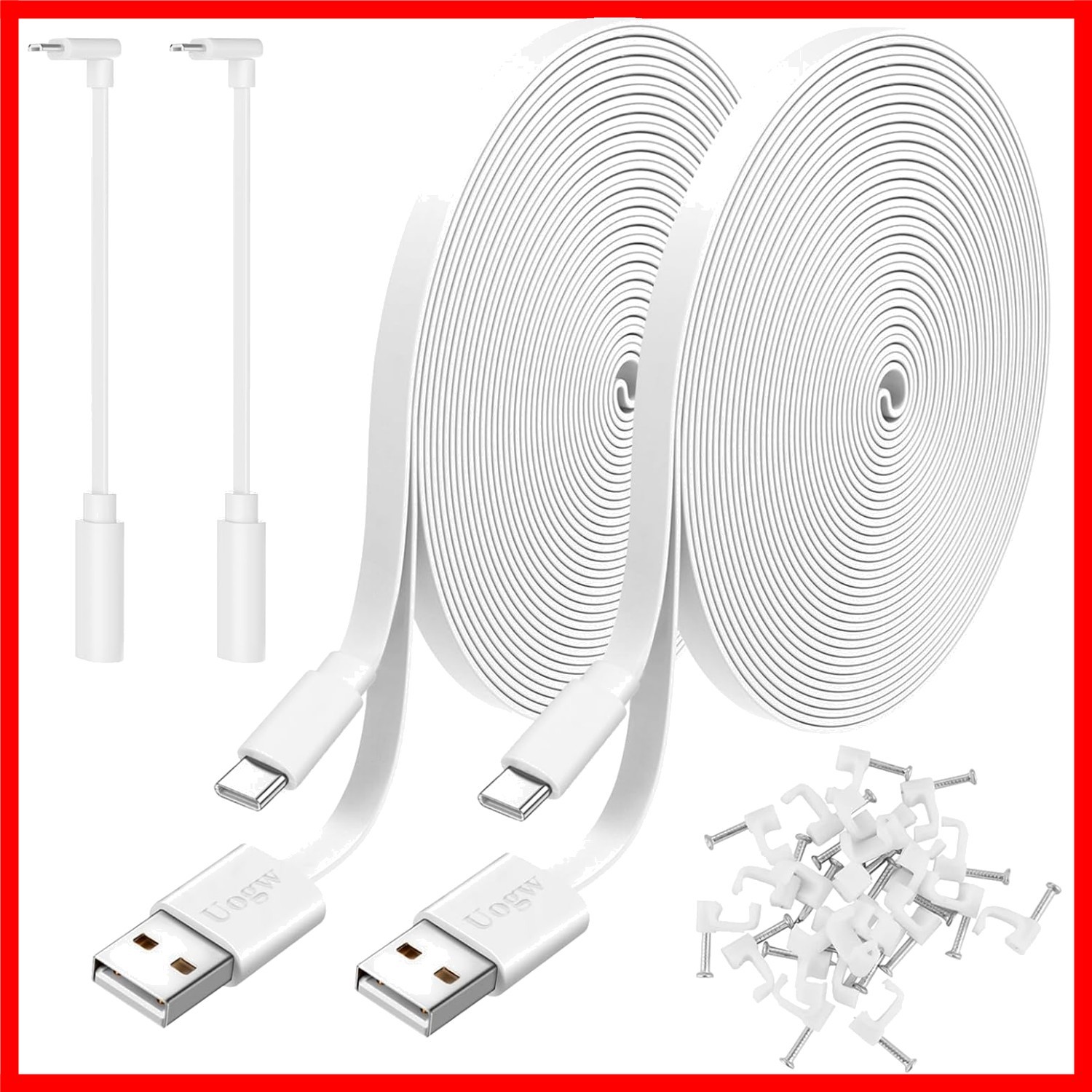 Extra Long 20FT USB A to C Extension Cable - Perfect for Home Security Cameras