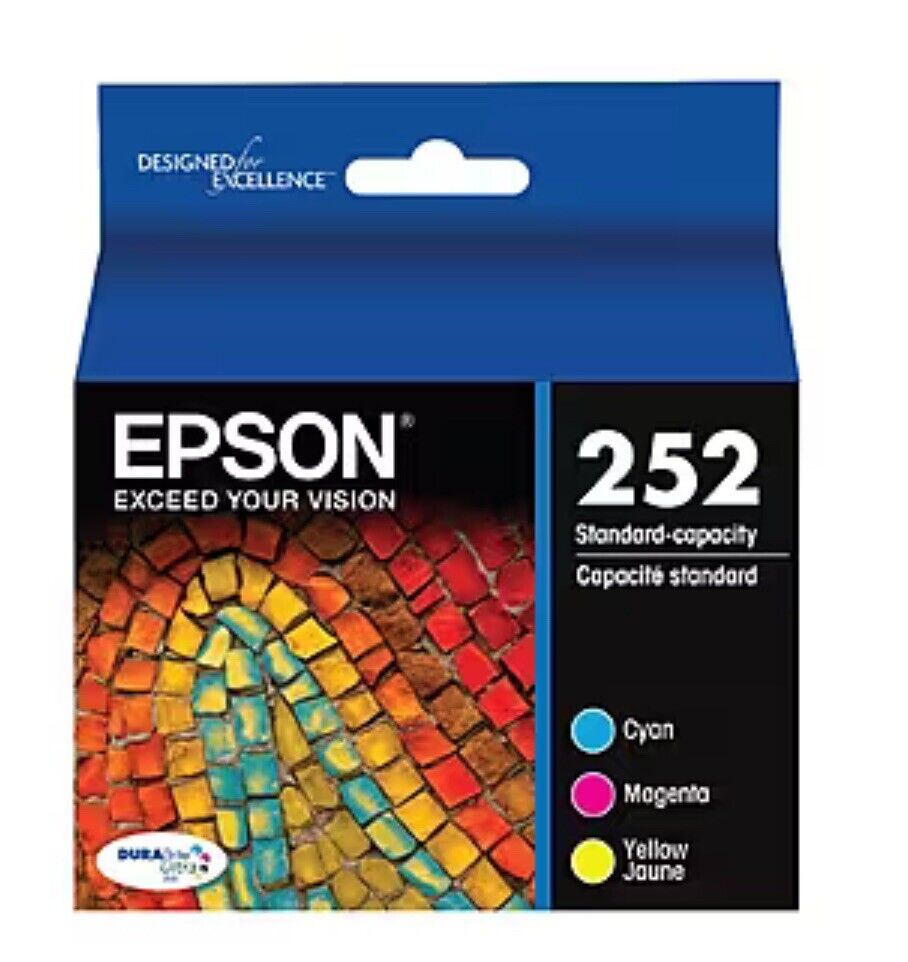 Genuine EPSON T252 Ink Standard Capacity Color Combo Pack - Cyan/Magenta/Yellow