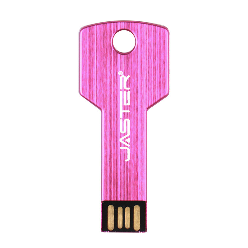 Free Logo Metal Key USB 2.0 Flash Drive Gold Real Capacity Pen Drive 64G 32G 16G