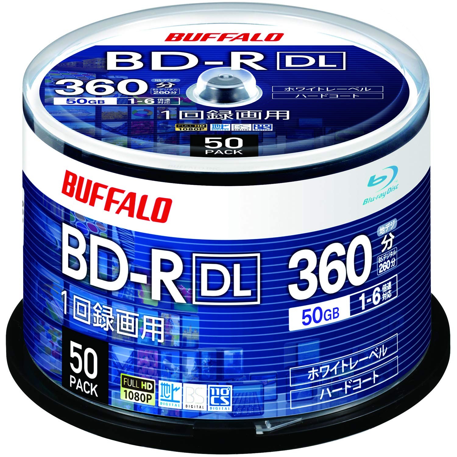 BUFFALO BD-R DL Blu-ray Recordable 50GB 50 Pack RO-BR50V-050PW/N Japan Import