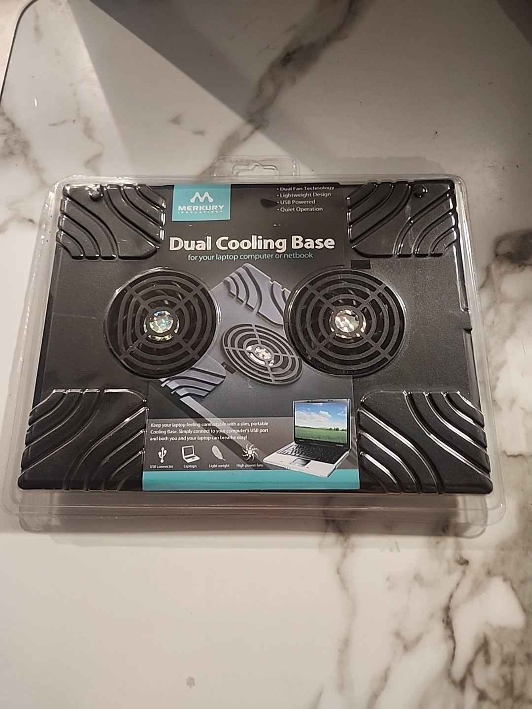 Merkury Innovations Dual Cooling Base for Laptop Computer or Netbook