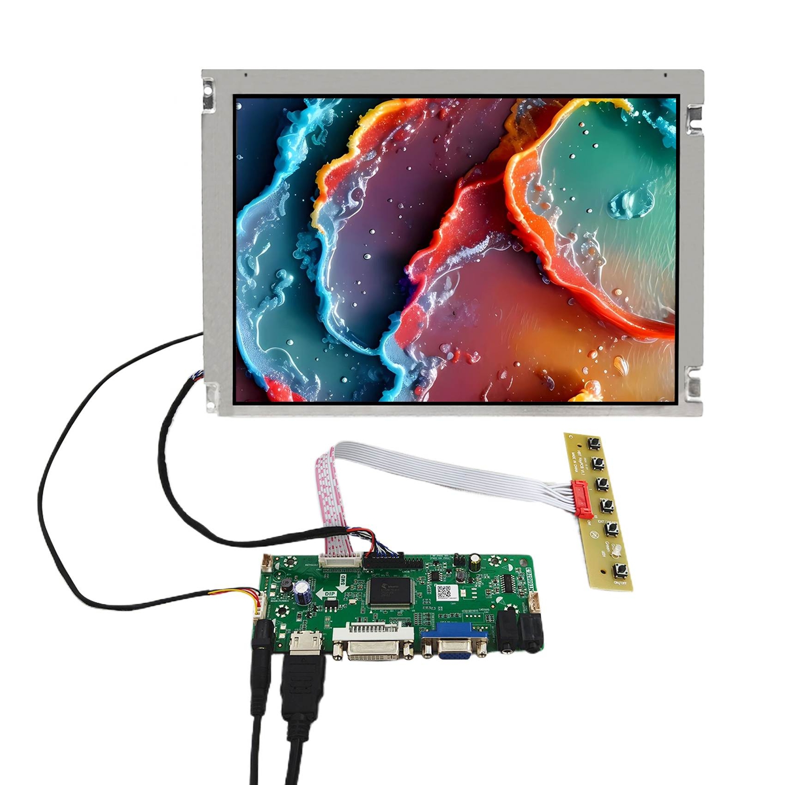 HD DVI VGA  LCD Controller Board 10.4inch G104SN02 800X600 LCD Screen Display
