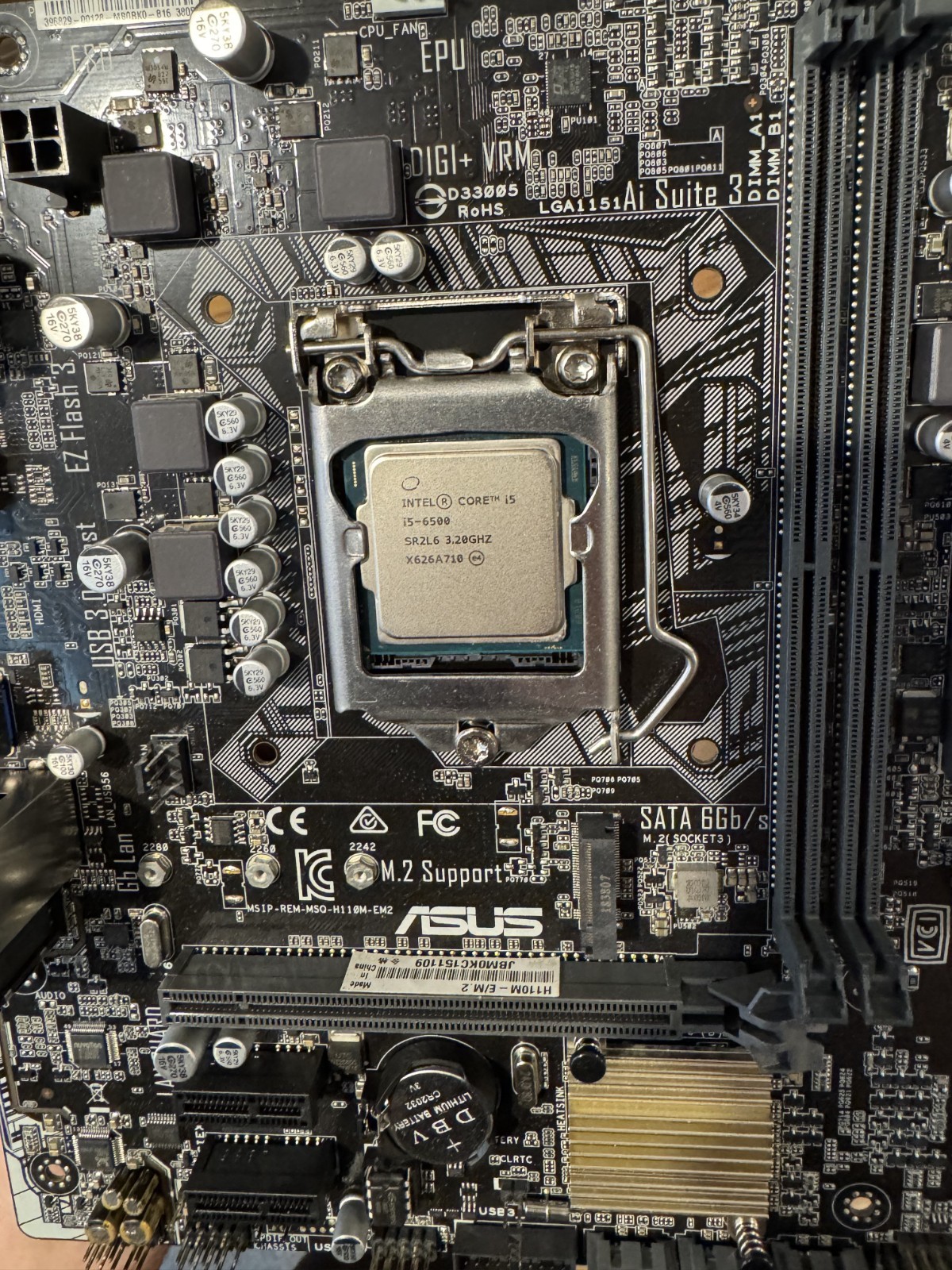 Asus H110M-E/M.2 LGA 1151 Motherboard With Intel i5 6500 CPU Included