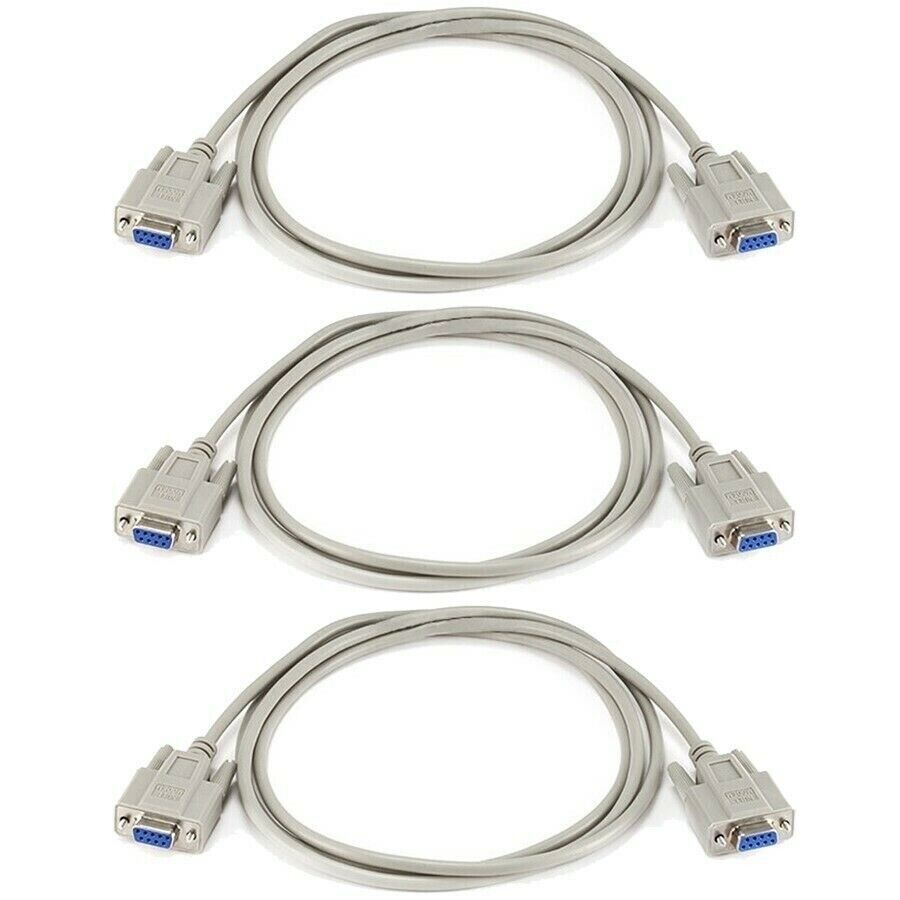3x 6FT RS 232 DB9 Female to DB9 Female F/F Cable Null Modem DTE DCE PC Data