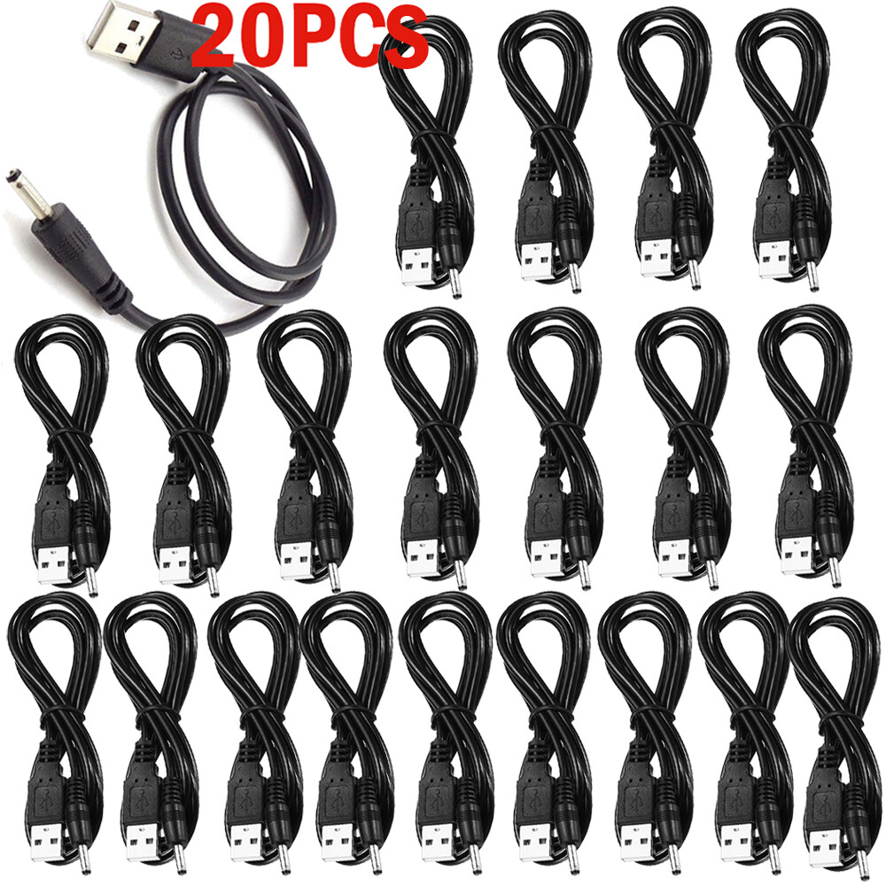 20x USB to 3.5x1.35mm Barrel Connector 5V DC Power Cable Male, 1.6FT New