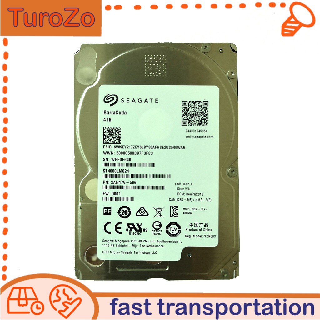 Seagate Barracuda ST4000LM024 4TB 128MB SATA 2.5" Laptop Hard Disk Drive -15mm