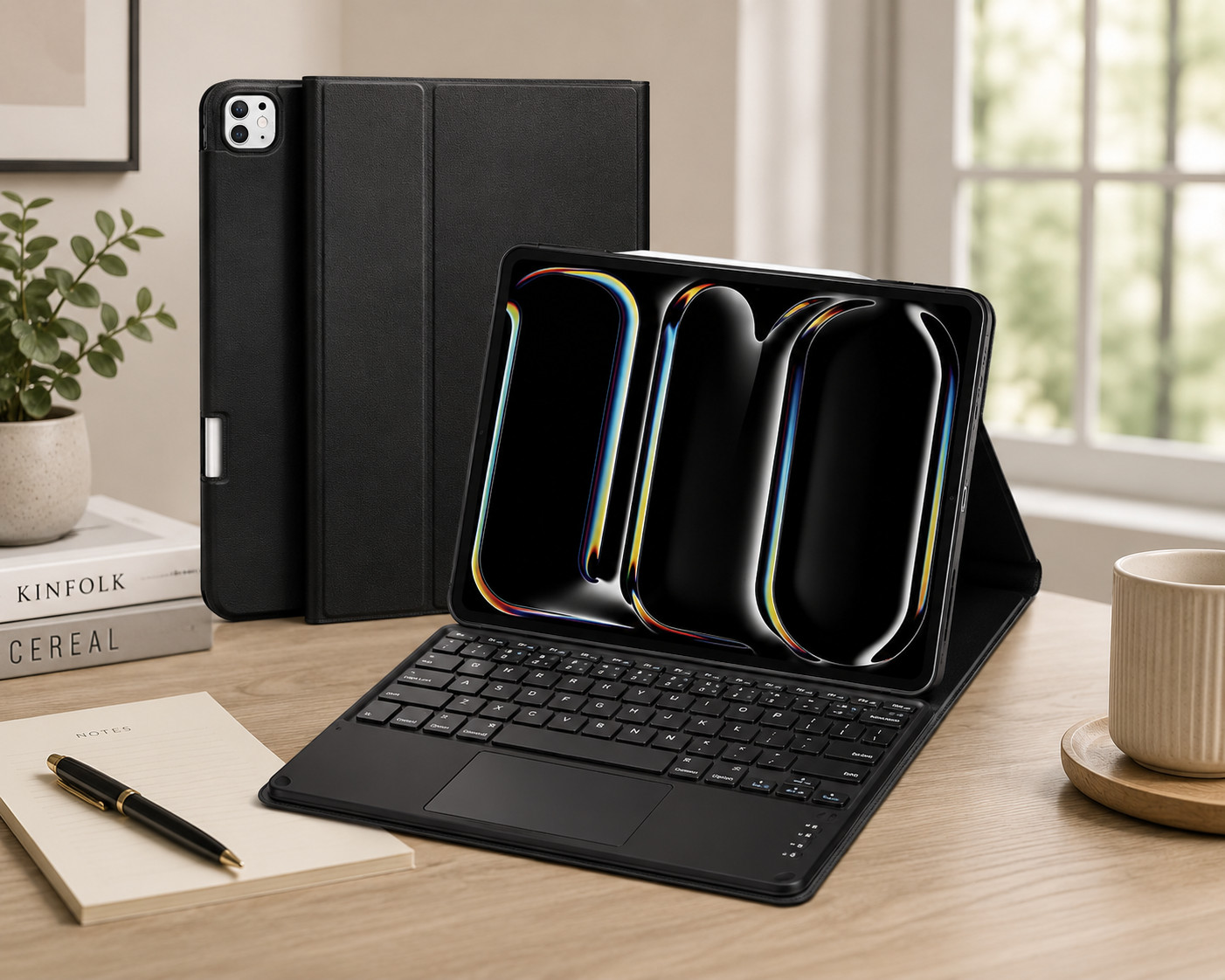 Harvopu Wireless Magnetic 13 Inch Case With Keyboard For IPad Pro Hybrid Black