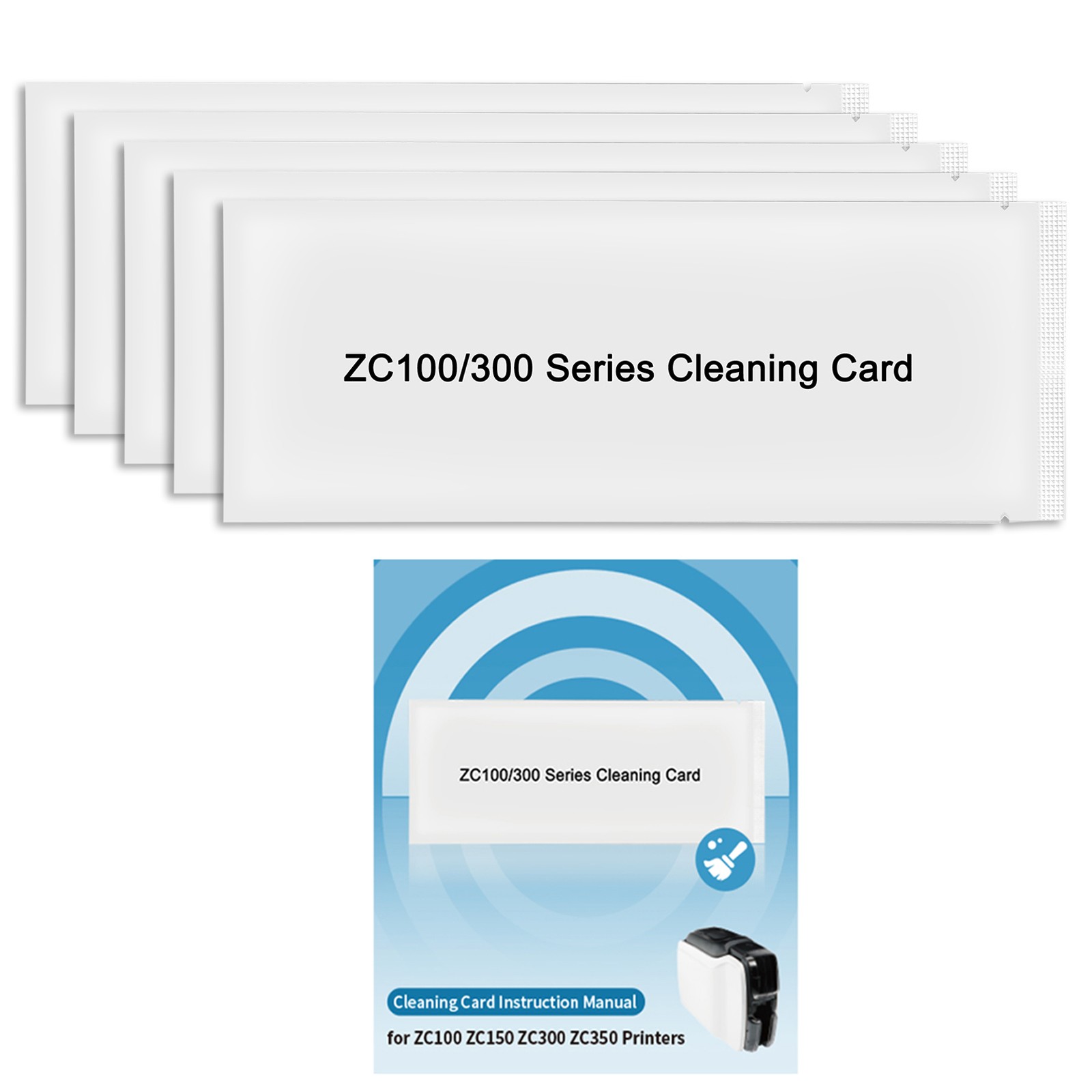 5PCS 105999-311 Cleaning Kit for Zebra ZC100, ZC300 and ZC350 ID Card Print