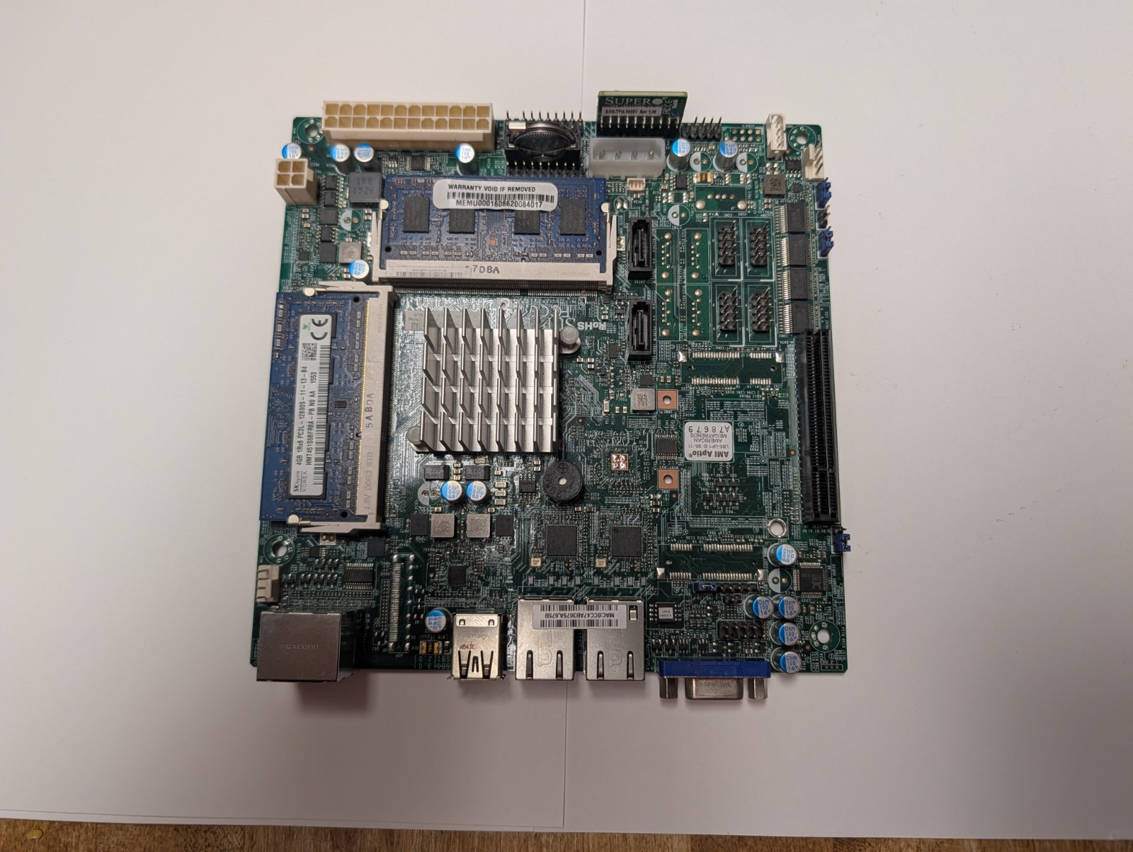 SUPERMICRO X10SBA-L Mini-ITX Intel J1900 Dual LAN Motherboard with 8GB RAM & TPM