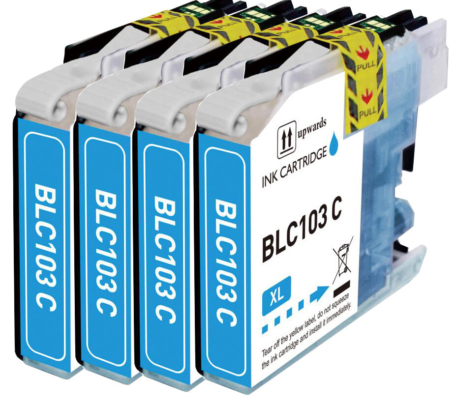 4PK CYAN Ink Compatible with Brother LC103XL MFC-J470DW MFC-J870DW MFC-J650DW