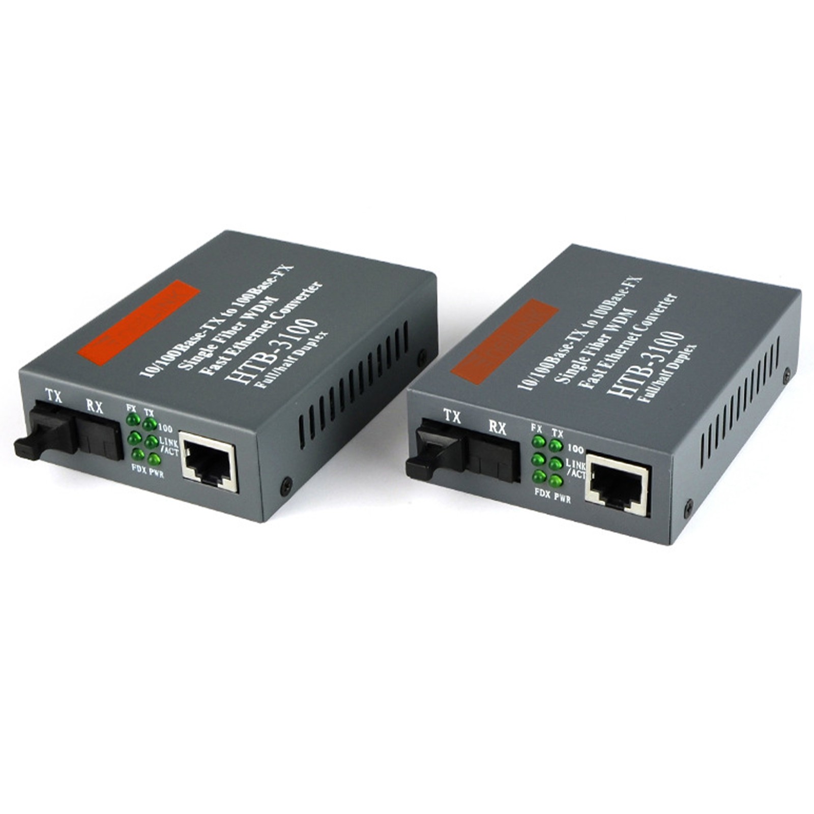 1 Pair 25KM Fiber Media Converter Gigabit 10/100/1000M SM Single Fiber SC Port