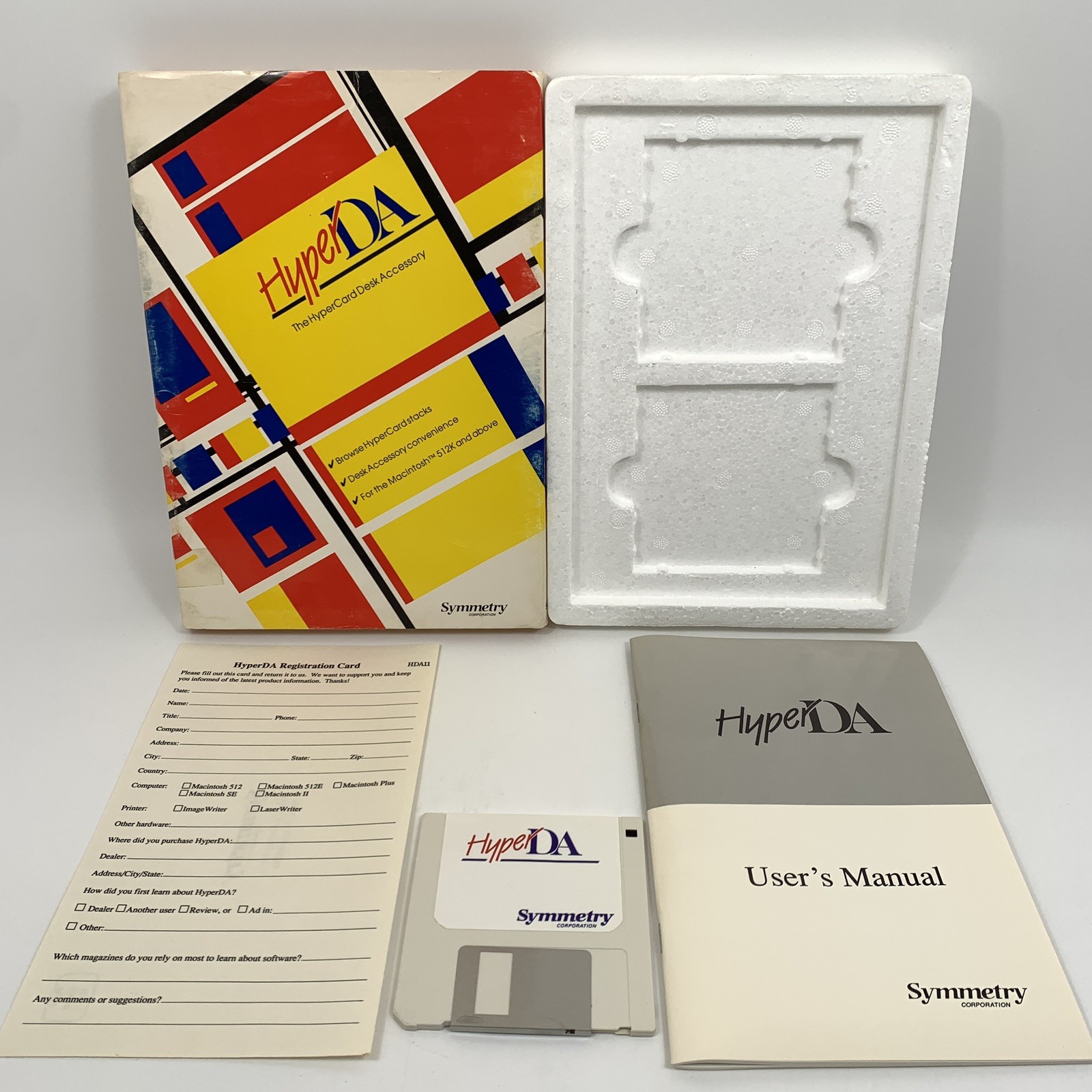 VTG MAC HyperDA The Hyper Card Desk Accessory Macintosh Software Symmetry   READ