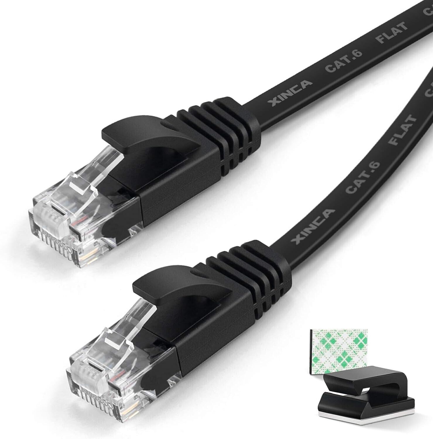 Gigabit Cat6 Flat Ethernet Cable 15 ft - Snagless RJ45 Connectors, UL Certified