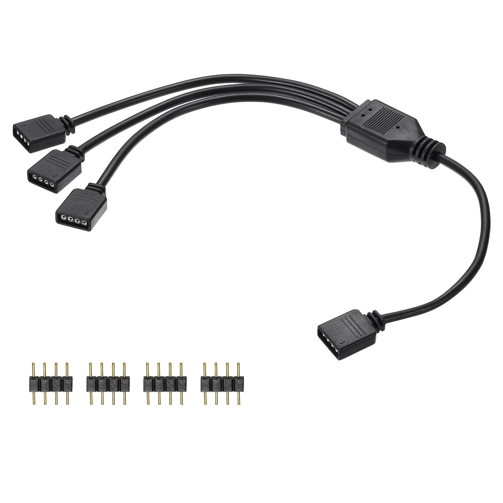 RGB Splitter Cable, 12V 12" 4 Pin 1 to 3 Female to Female RGB Adapter Cable w...