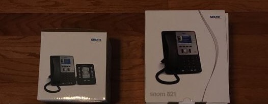 New  SNOM 821-VoIP Black Phone 12-Line-Color LCD-Gigabit + Vison 