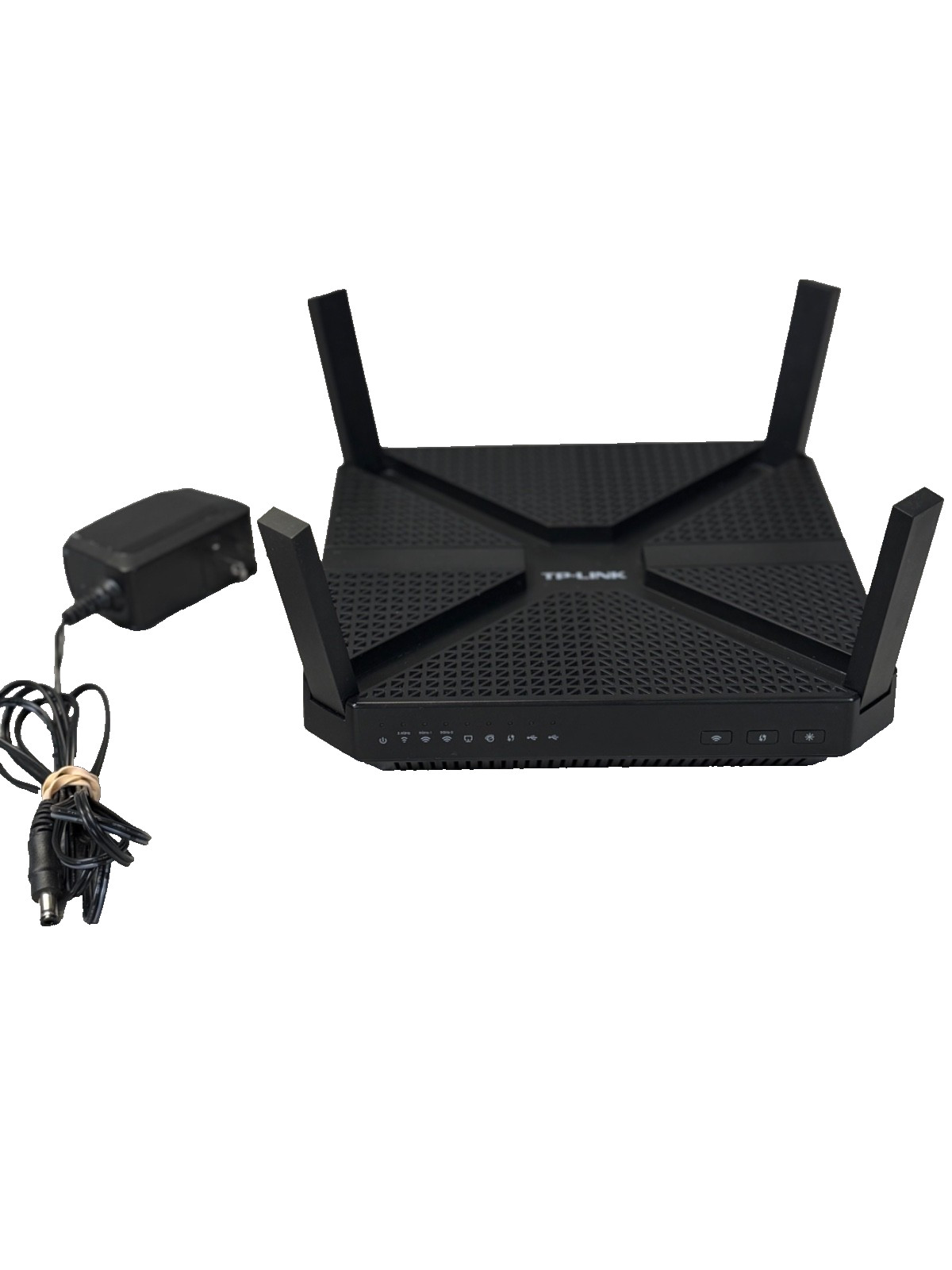 TP-LINK Archer C3200 1000 Mbps 4 Ports Wireless Router Powers On Black w/ Cable