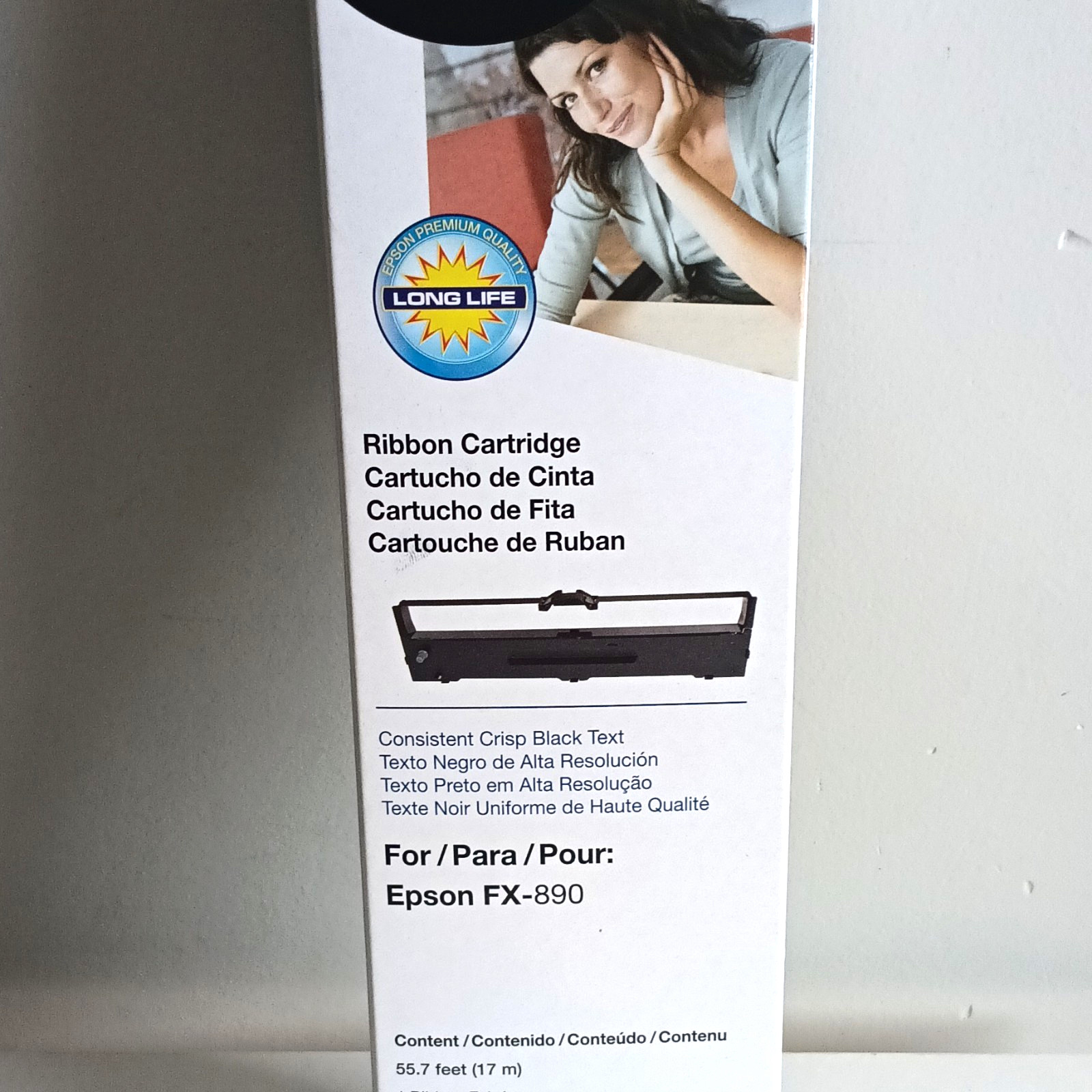 Epson Genuine/Original Black Dot Matrix Ribbon Cartridge for Epson FX-890