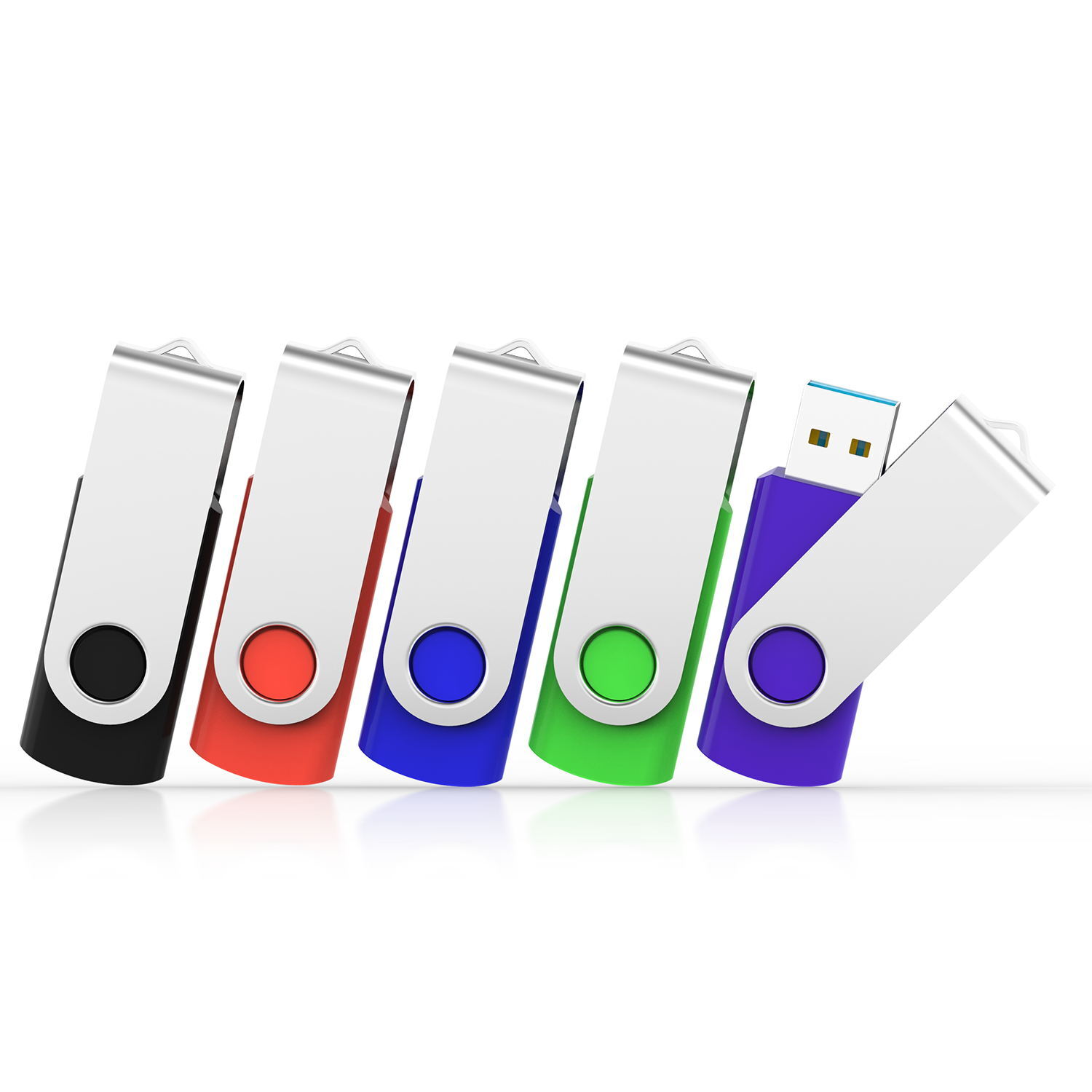USB 2.0 10 Pack 4GB MultiColor Metal Swivel Style Flash Drive Memory Sticks