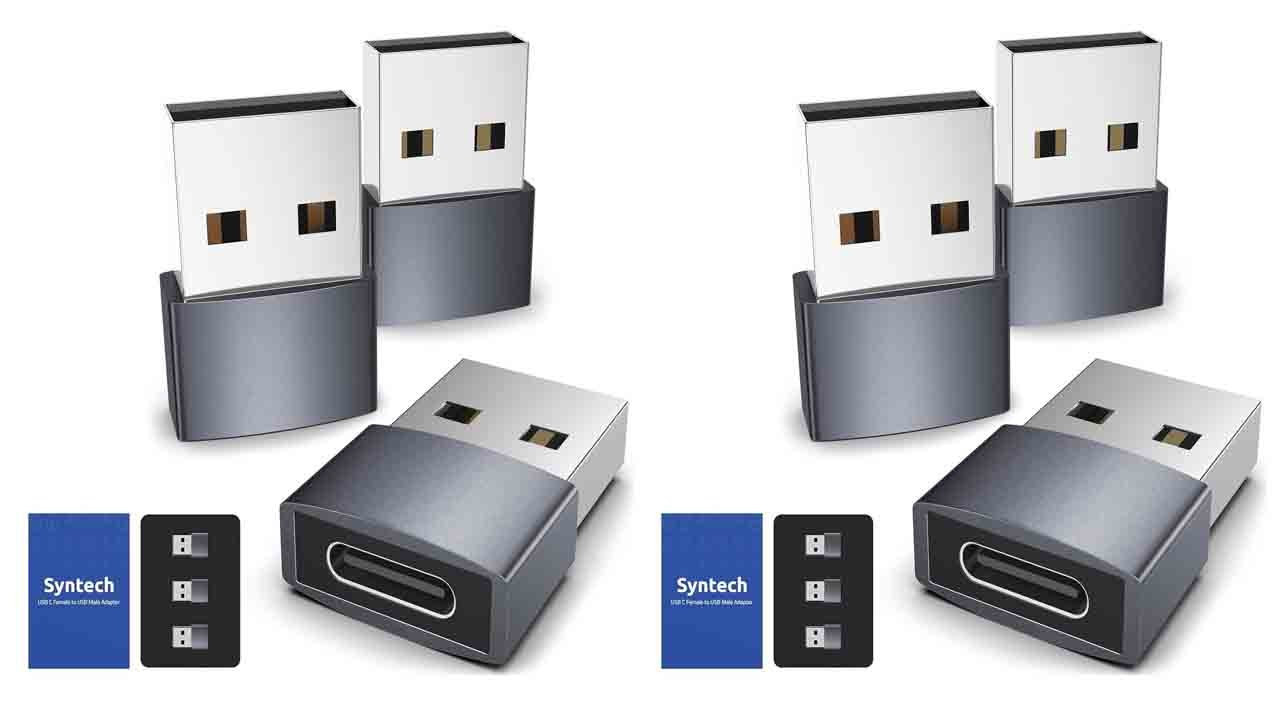6 Syntech USB C Female to USB Male Adapter Type C to USB a Converter - Gray