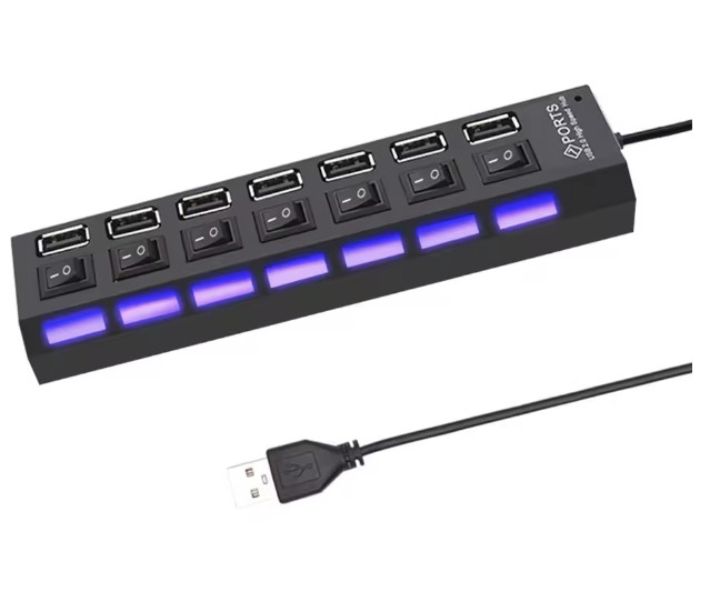 NEW 2025 USB 2.0 Hub Multi USB Splitter Ports Hub Use Power Adapter