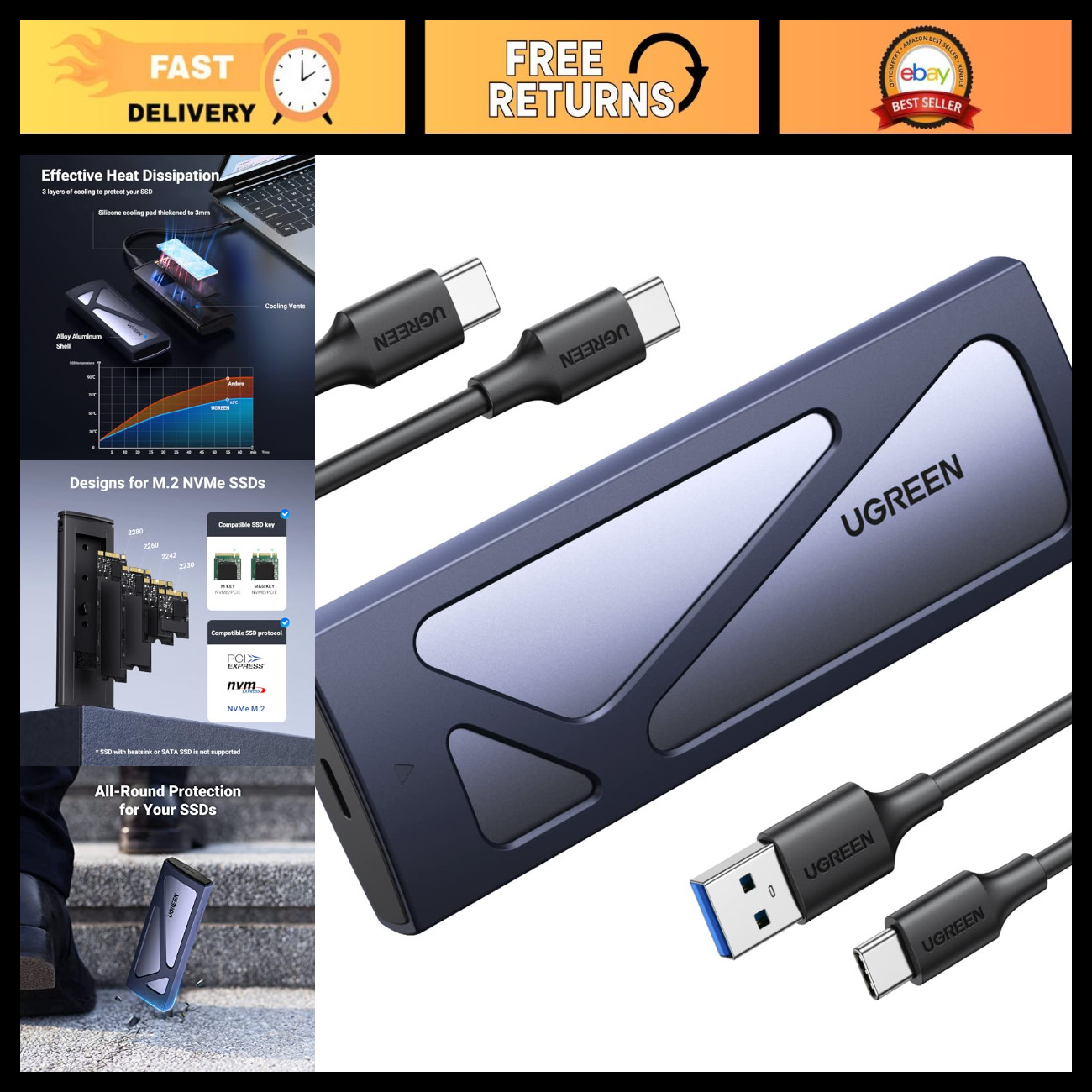 USB-C M.2 NVMe SSD Enclosure for Mac mini - 10Gbps High-Speed Data Transfer