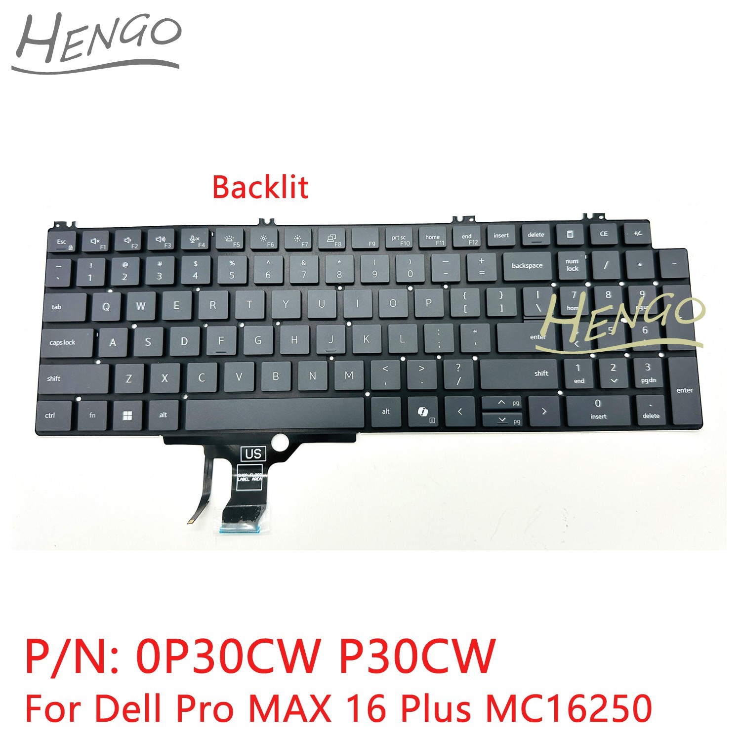 0P30CW P30CW New For Dell Pro MAX 16 Plus MC16250 MC16255 US Backlit Keyboard