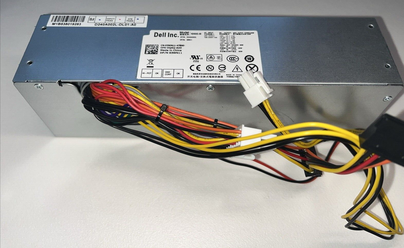 Dell INC DP/N 3WN11 H240AS-00 240W  DC OUTPUT POWER Supply