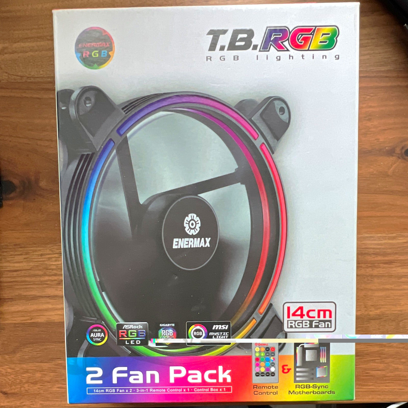 Enermax T.B.RGB 140mm RGB Case Fan 2-Pack w/ Control Box Remote Black