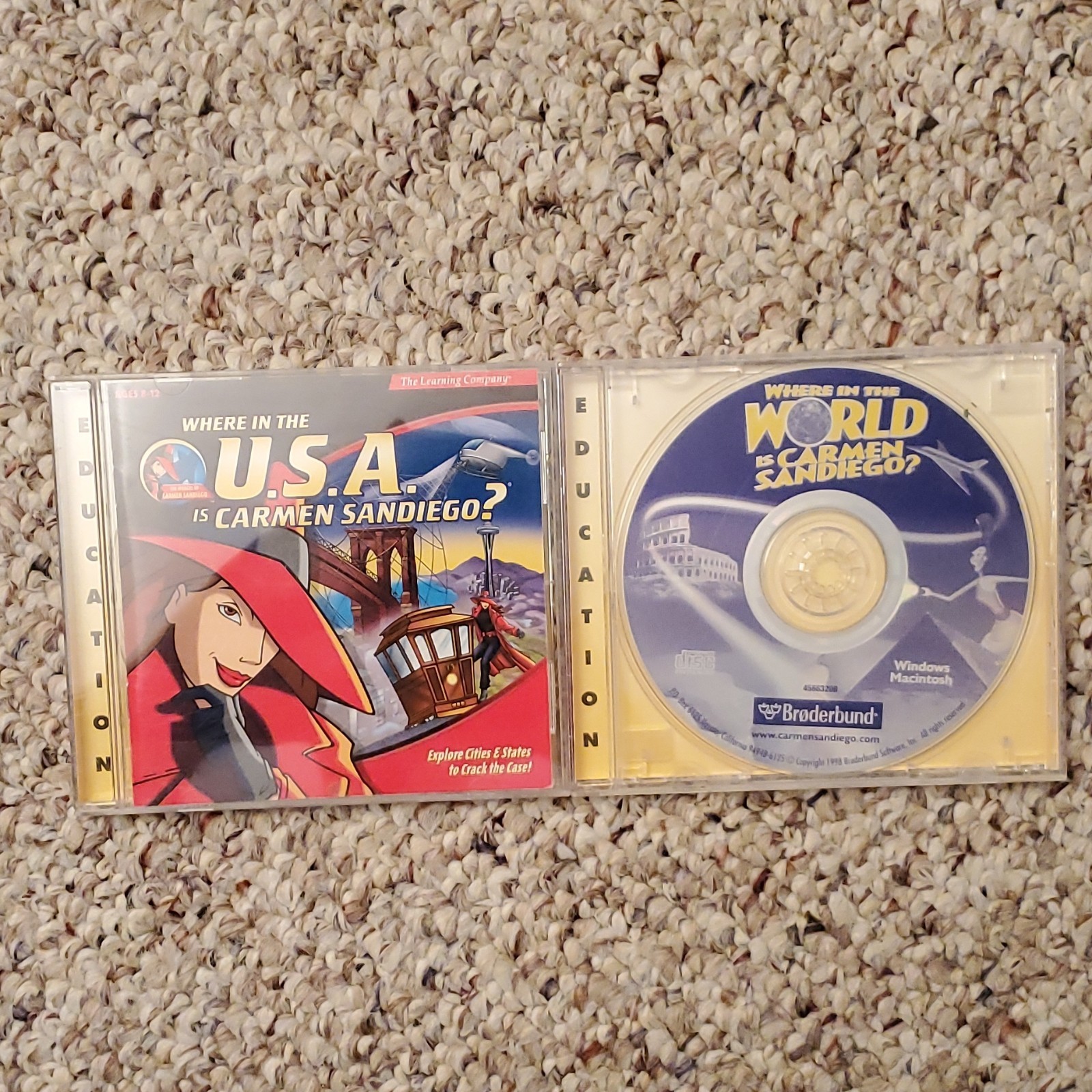 Learning Company Broderbund Carmen Sandiego CD Windows Macintosh 