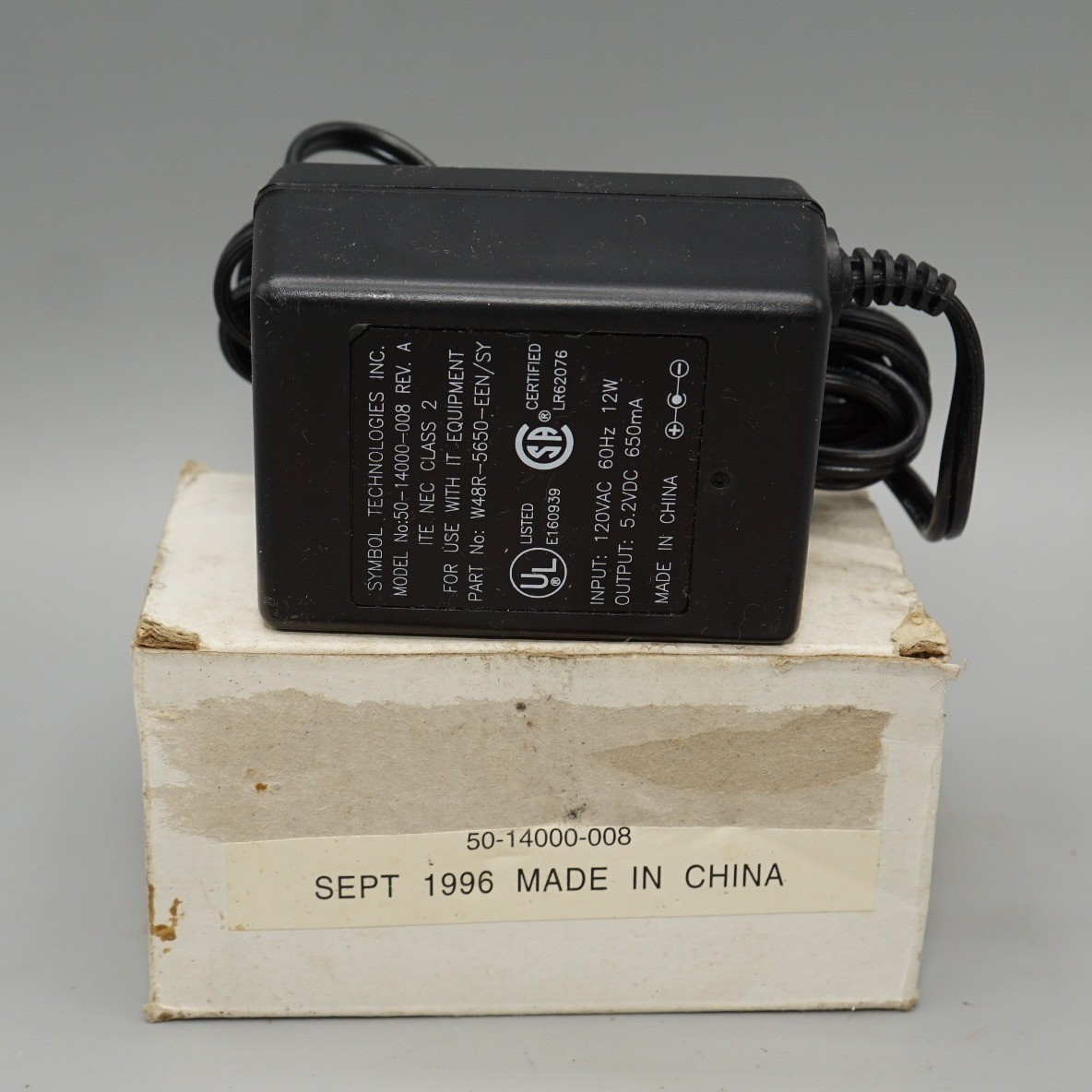 Symbol Technologies AC Adapter 5.2V 650mA 50-14000-008 Power Supply