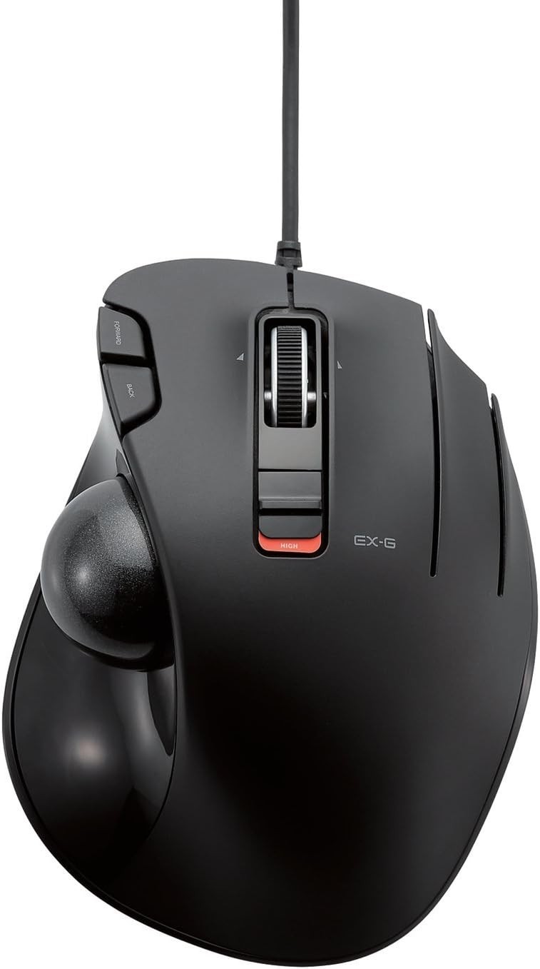ELECOM EX-G Trackball Mouse, 2.4GHz USB Wireless, Ergonomic Design, Thumb Smooth