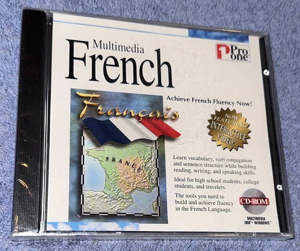 Multimedia French, PC, CD-ROM, Windows 95, (1996, Pro One) New & Sealed