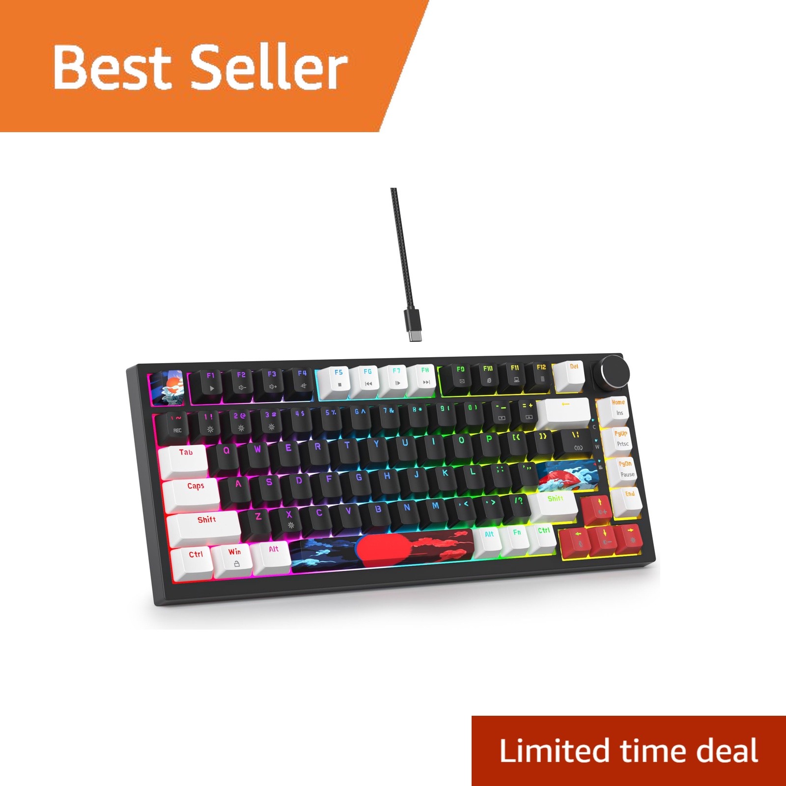 SbocKeeb 75% Keyboard Black Red Switch