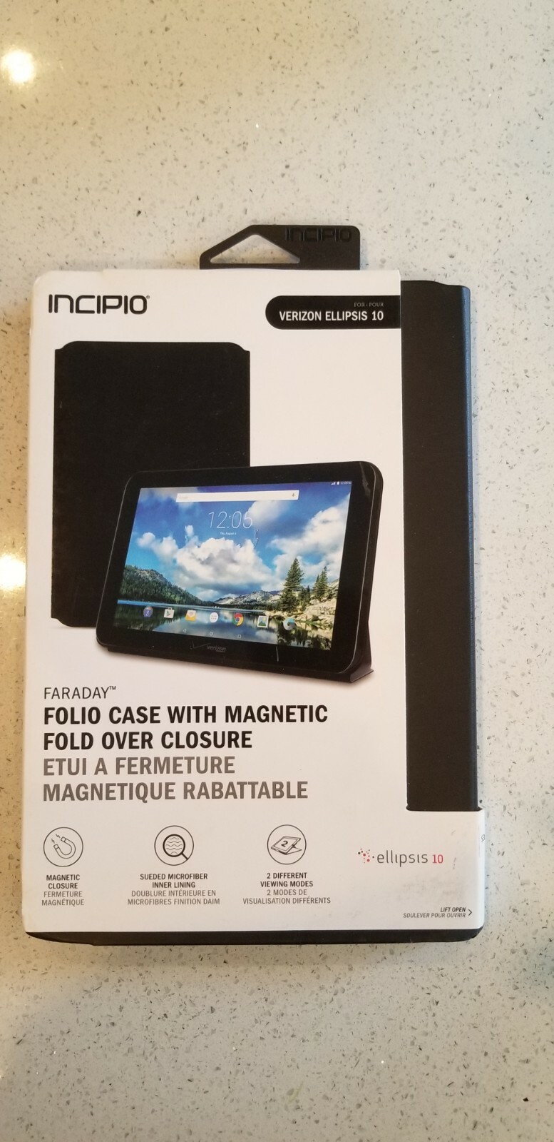 Incipio OEM Faraday Folio Black Shockproof Tablet Case for Verizon Ellipsis 10