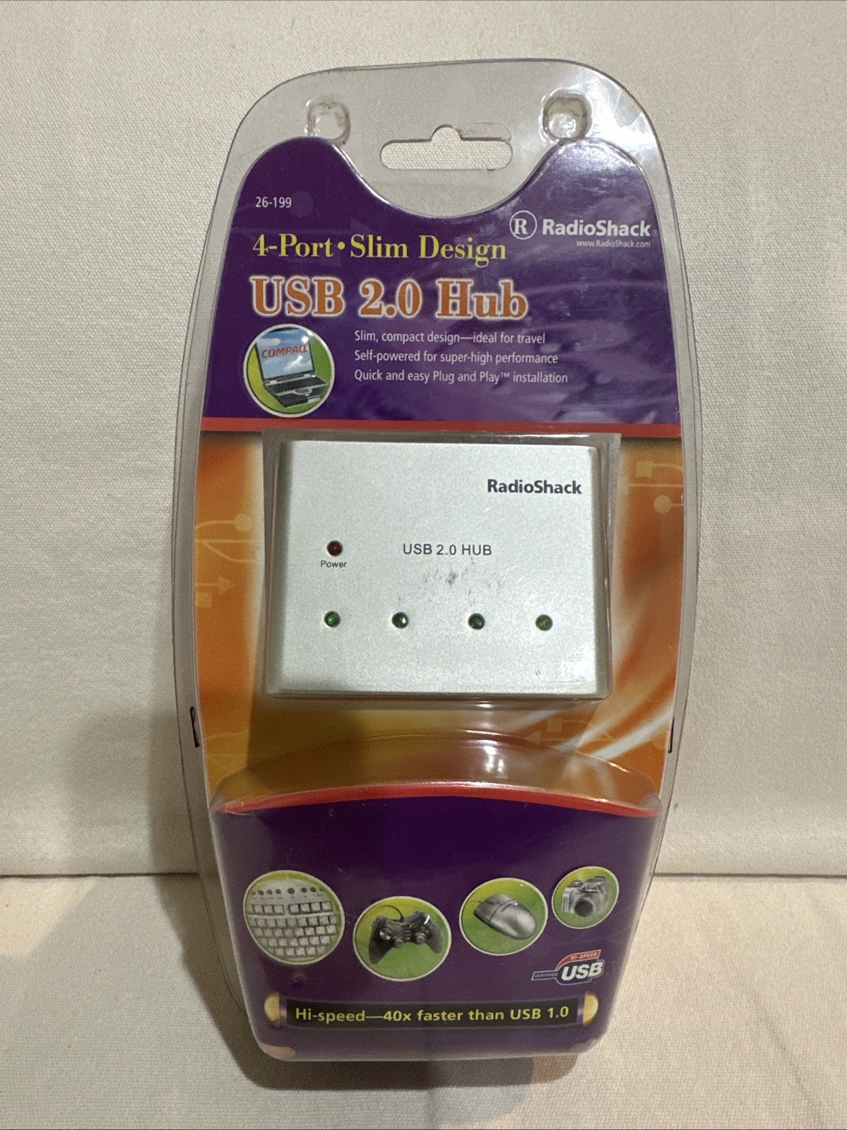 Radio Shack 26-199 4 Port Slim Design USB 2.0 Hub Expandable