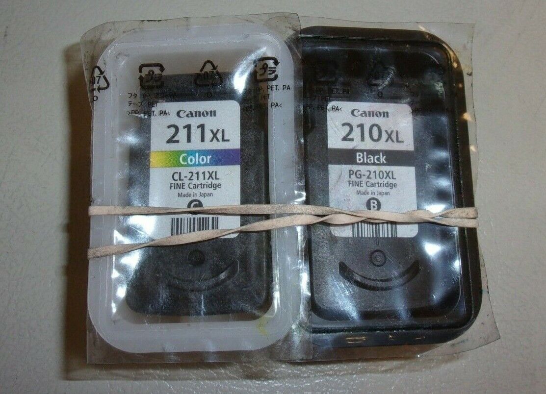 Genuine OEM Canon PG-210XL Black & CL-211XL Color Ink Bulk Packaging 