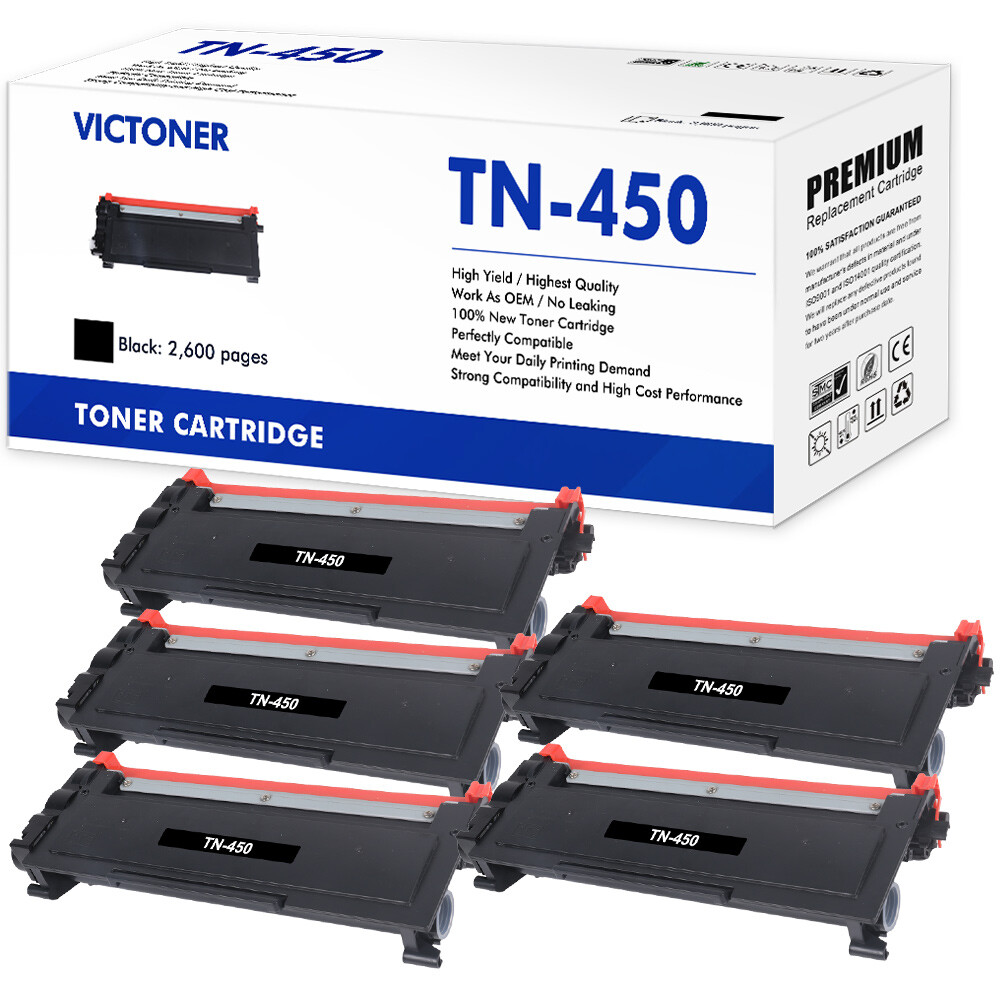 5x TN450 Toner Compatible With Brother HL-2270DW 2280DW HL 2240 Intellifax 2840