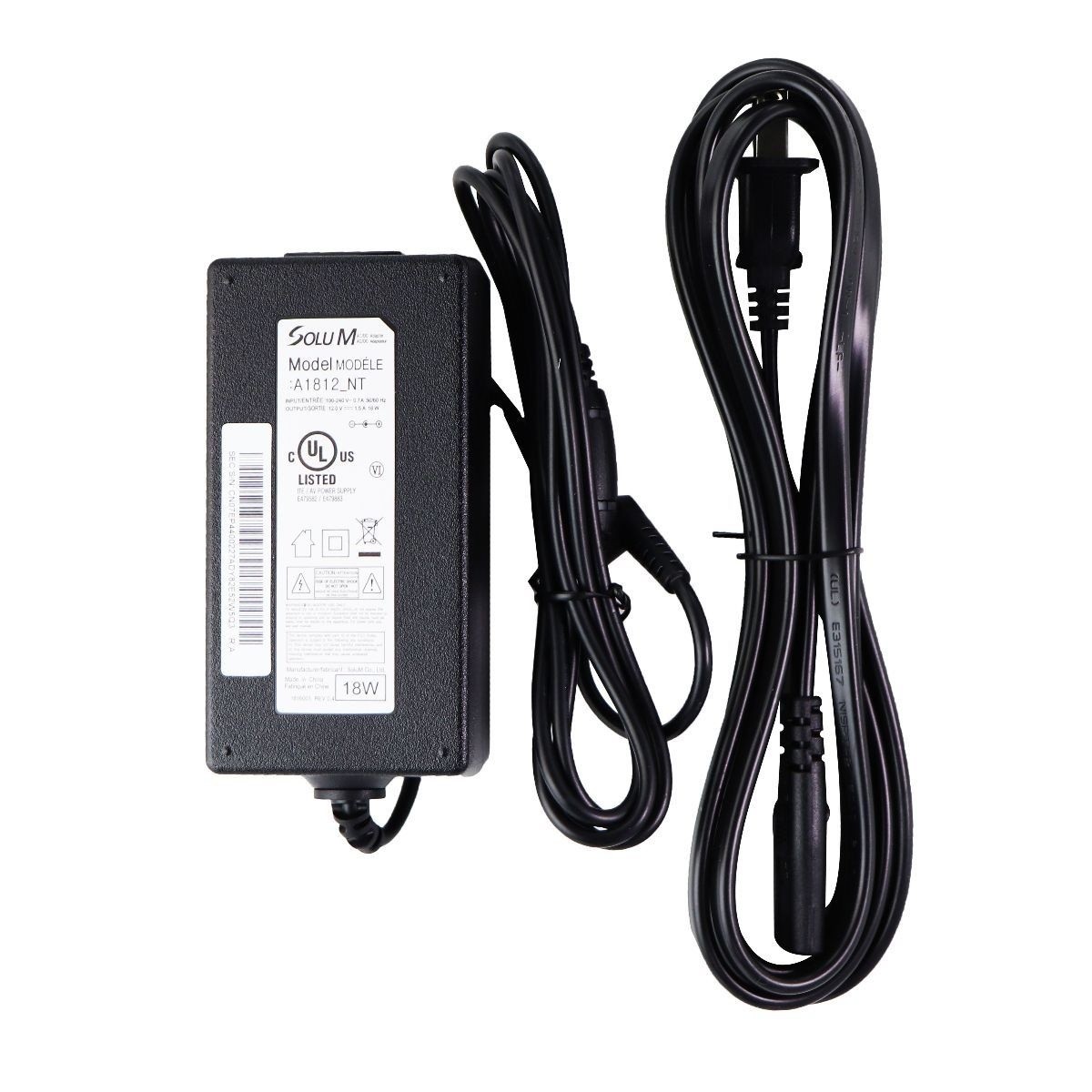 Solu M AC/DC 18W Power Adapter (A1812_NT) for Laptops and Tablets - Black