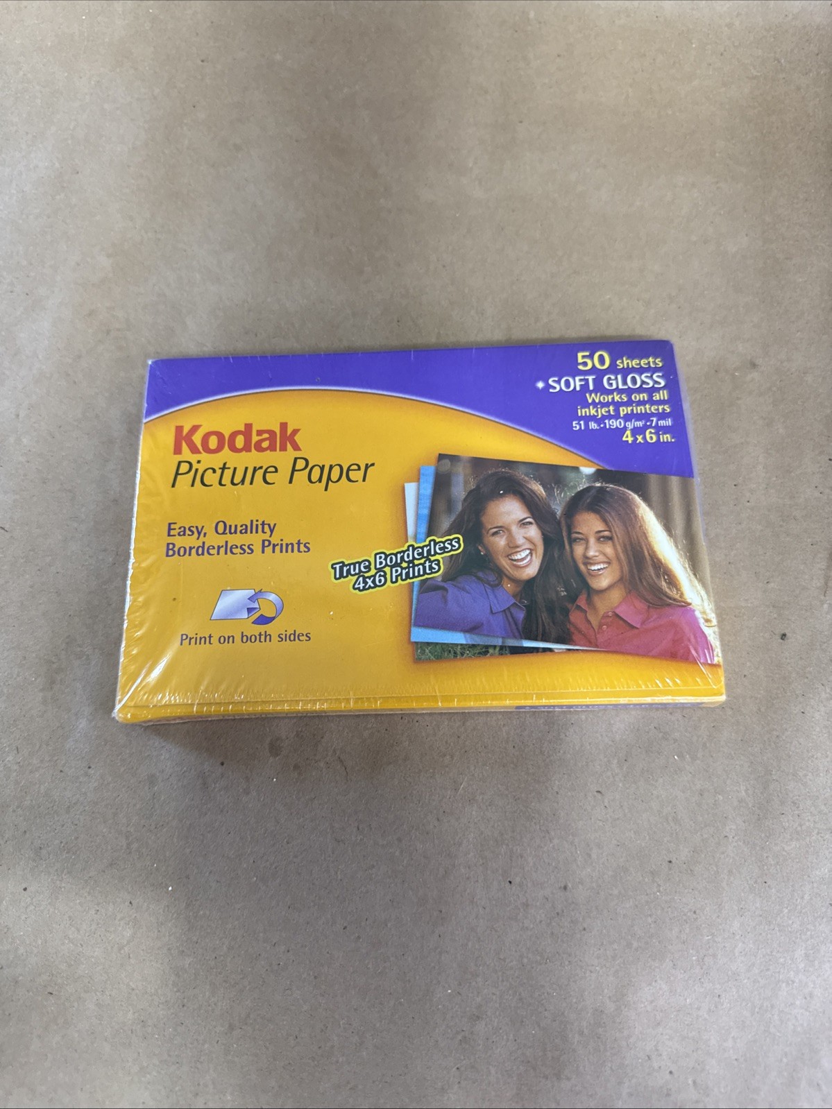 New Kodak Picture Paper, 50 sheets, 4x6, Soft Gloss, 190 g/m 7 mil, Double Sided