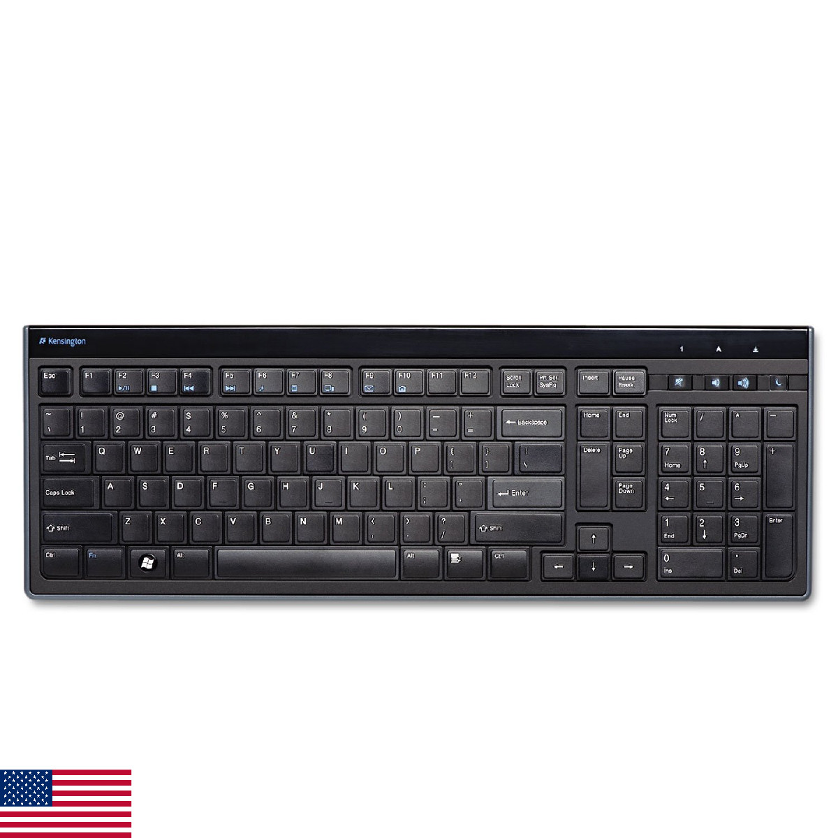 Kensington Slim Type Wired Keyboard (K72357USA),Black
