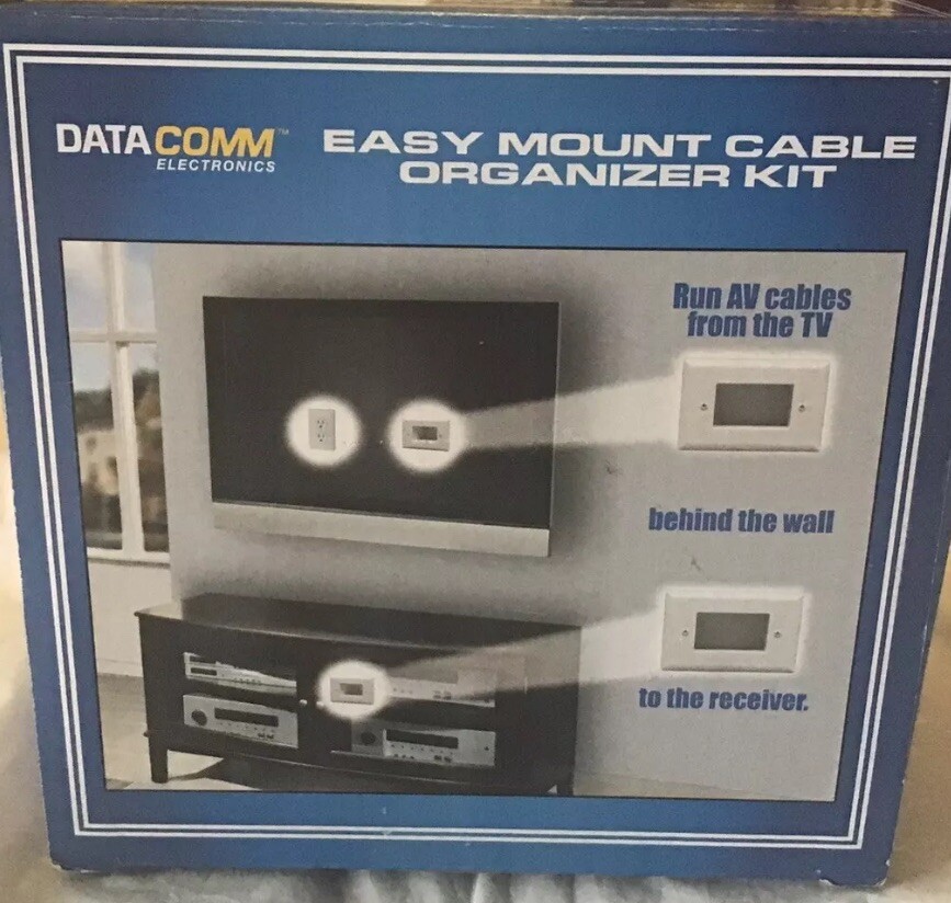 DataComm Easy Mount Cable Organizer Kit (50-3338-WH-KIT) New