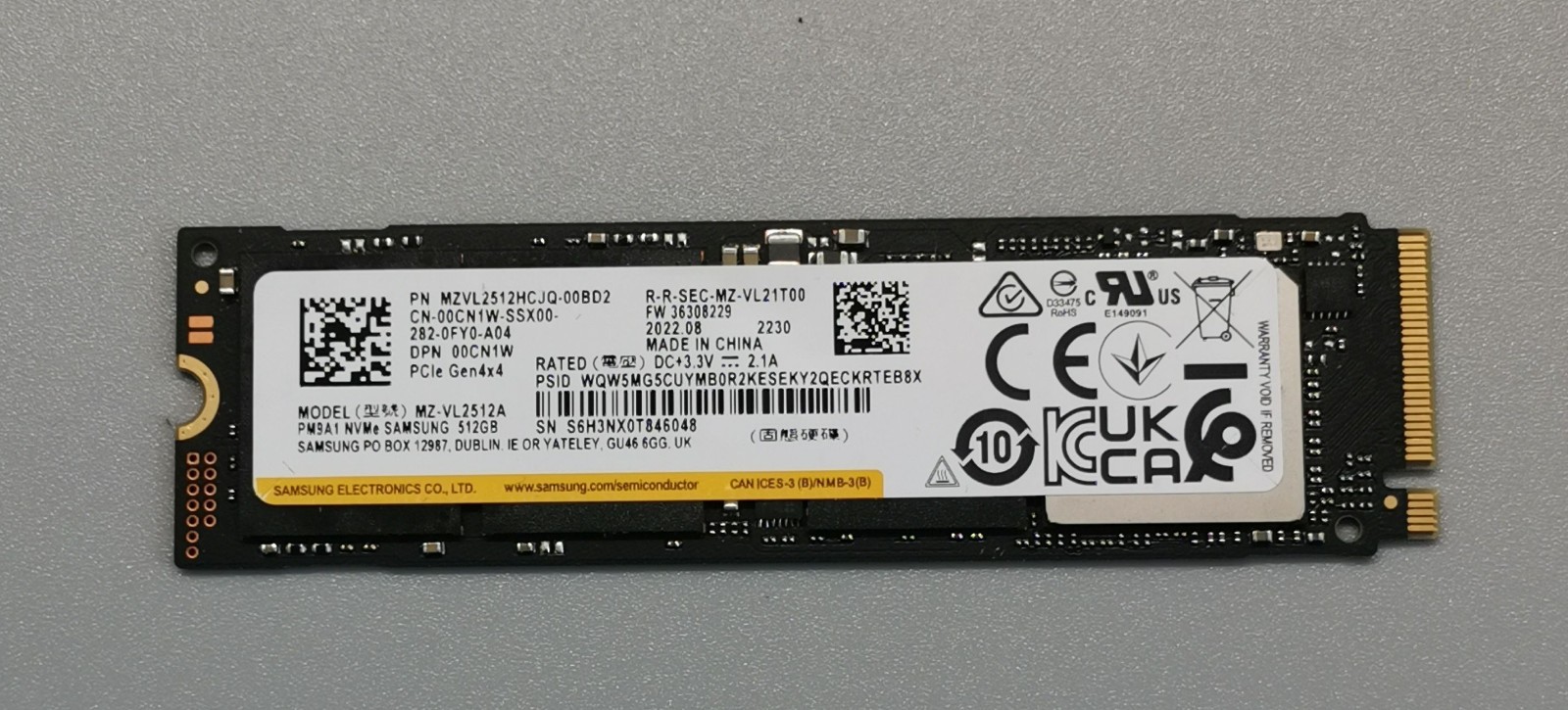 Samsung PM9A1 512GB SSD M.2 NVMe Internal Storage