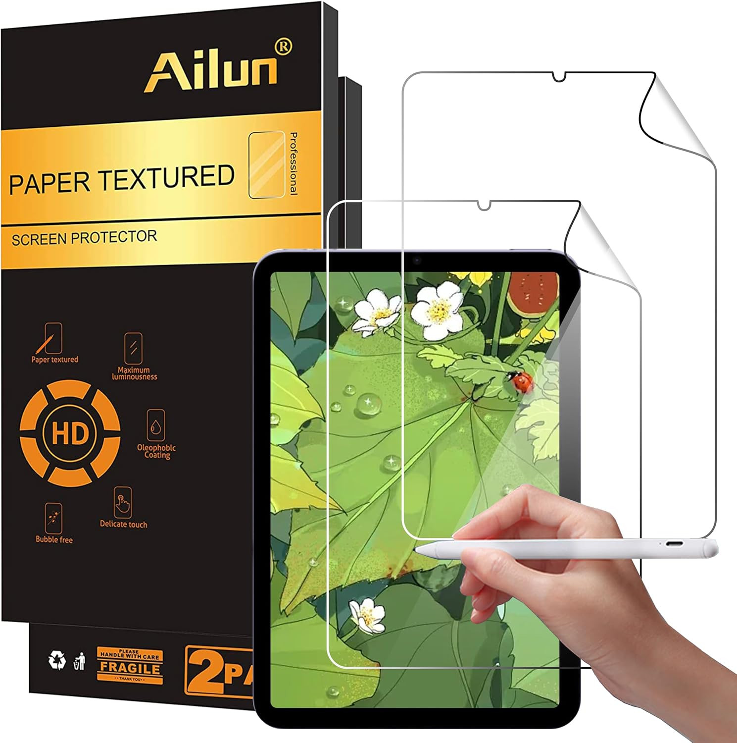 Ailun 2Pack Paper Textured Screen Protector for Ipad Mini 7Th/6Th, 8.3 Inch | Mi