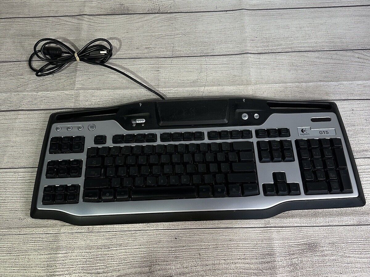 🔥Works🔥 Logitech G15 Gaming Keyboard Y-UG75 Wired USB Illuminated Screen