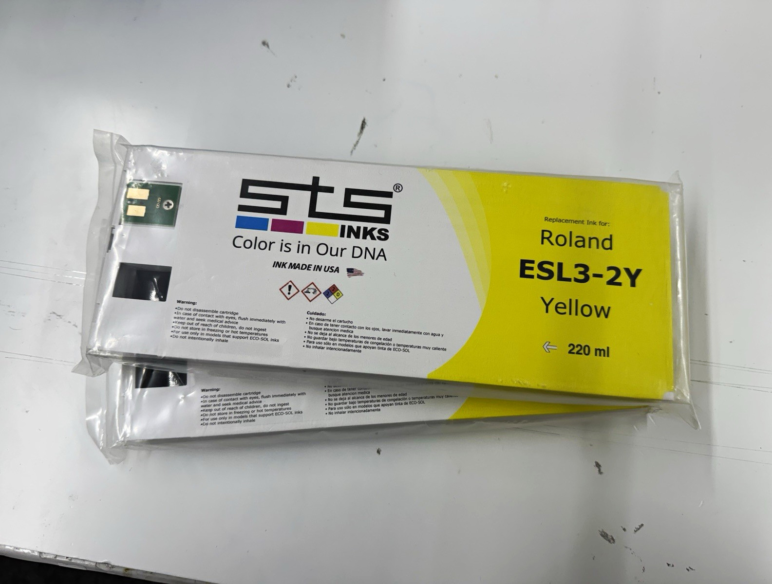 STS Compatible Ink Replacement for Roland ESL3-2Y Yellow 220ml Inkjet
