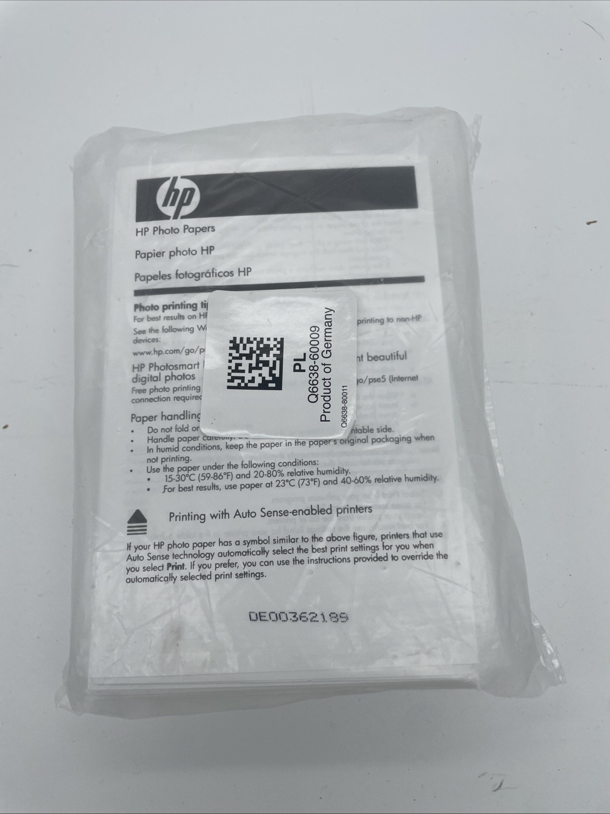 HP Photo Paper 4”x6”Factory Sealed Q6638-60009